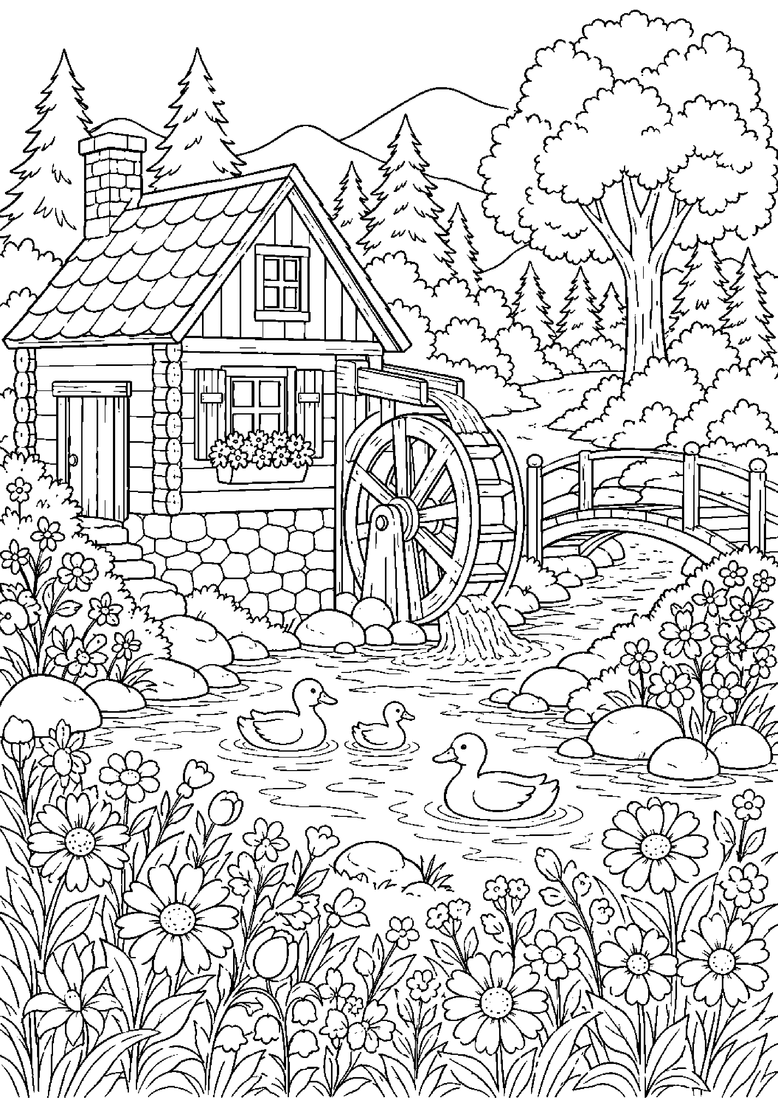 Coloriage cabane à imprimer – dessin n°17