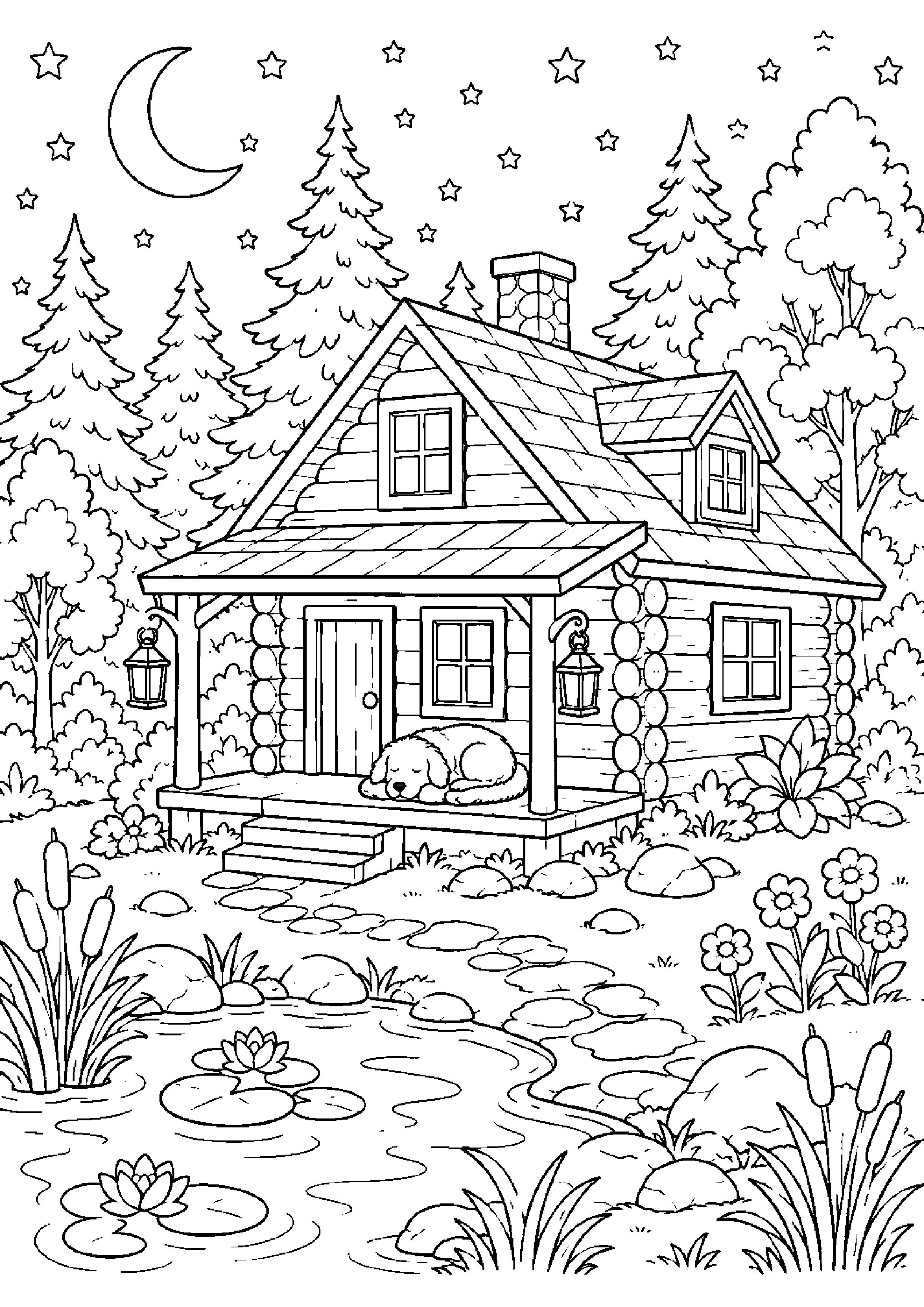 Coloriage cabane à imprimer – dessin n°18