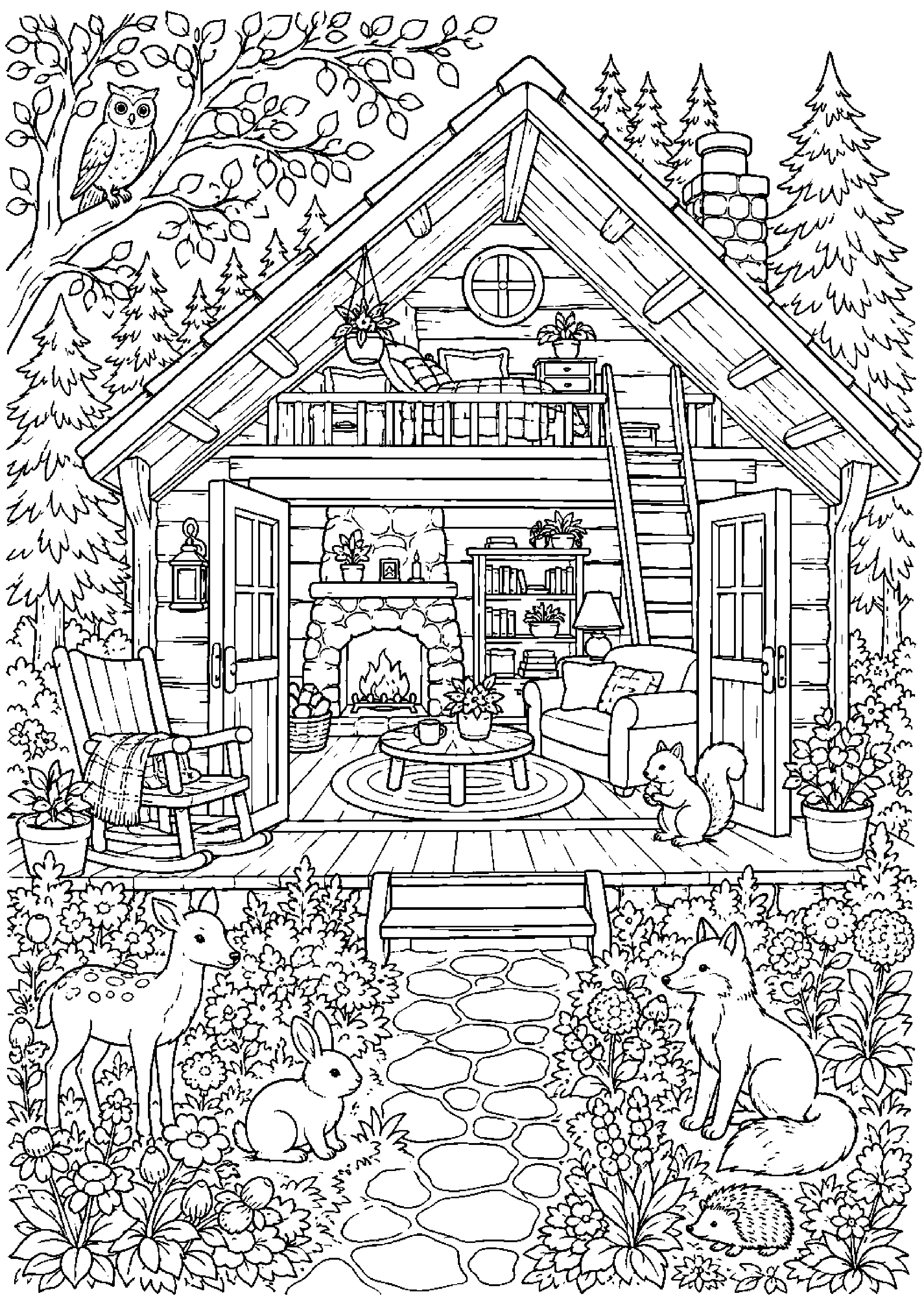 Coloriage cabane à imprimer – dessin n°20
