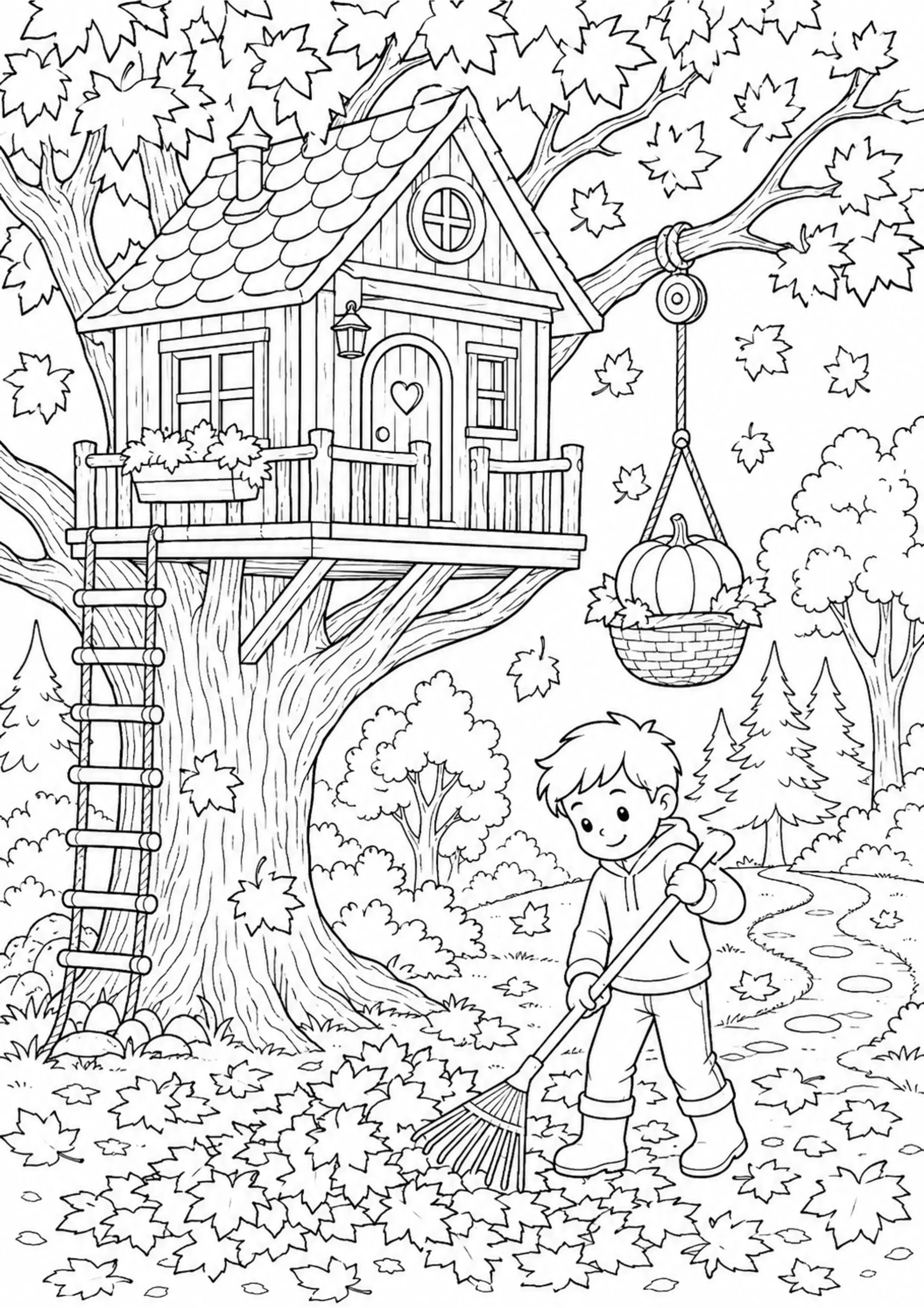 Coloriage Cabane dans les arbres à imprimer – dessin n°8