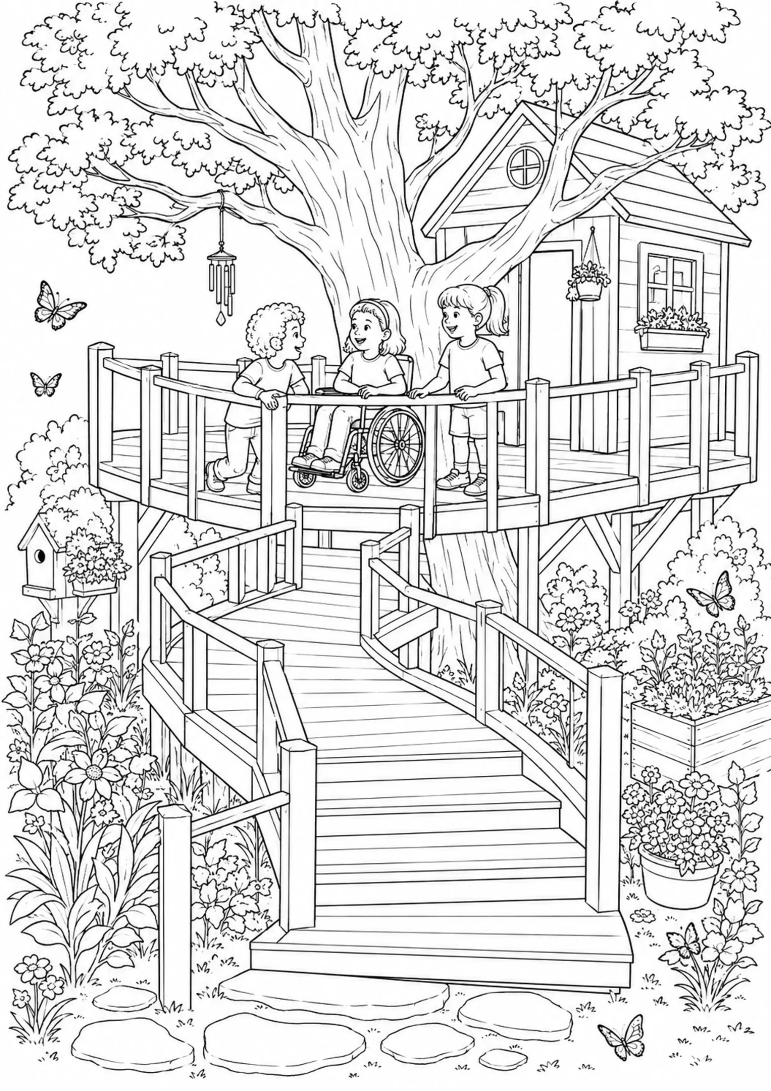 Coloriage Cabane dans les arbres à imprimer – dessin n°15