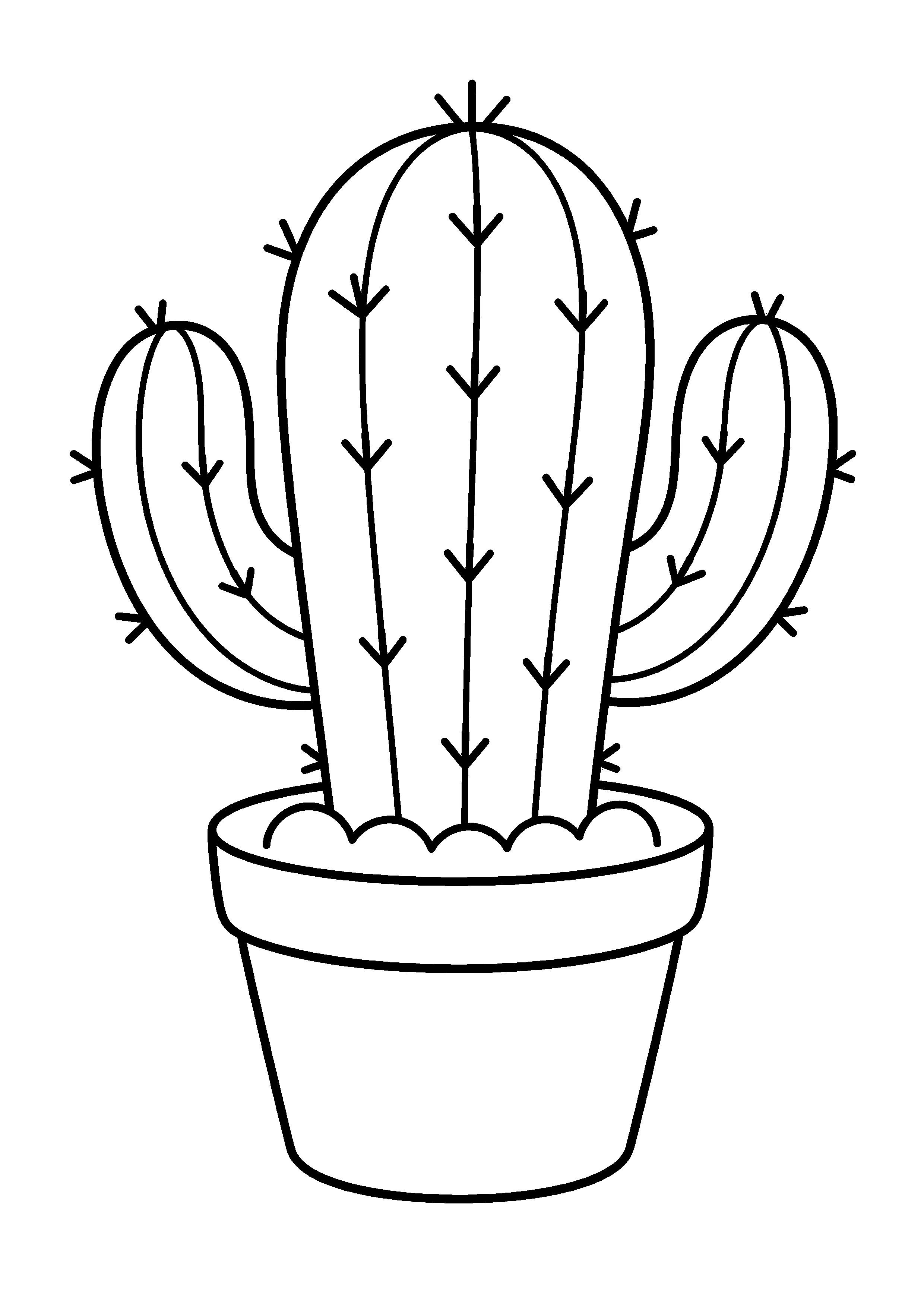 Coloriage cactus en pot à imprimer gratuitement