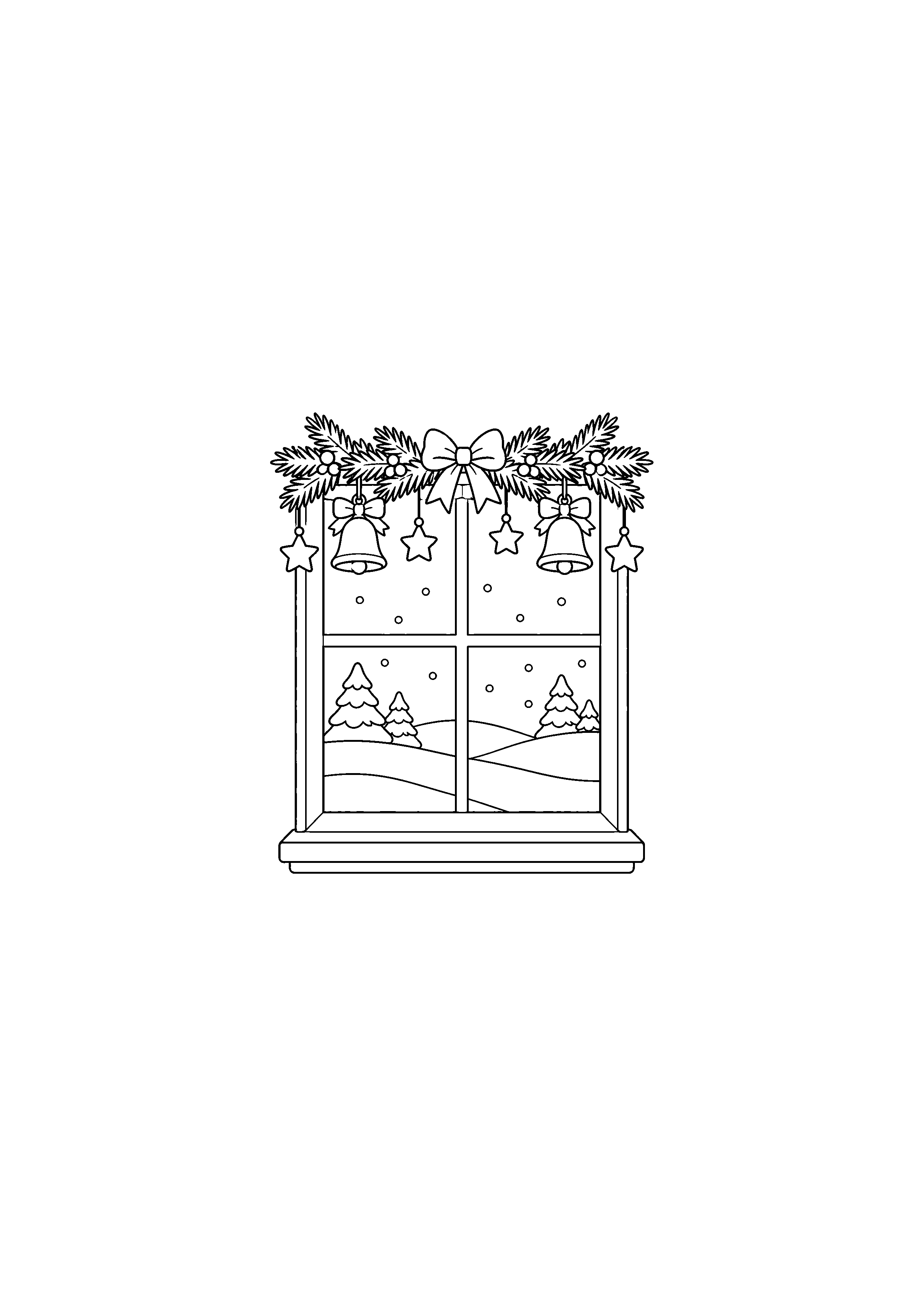 Coloriage paquets avec rubans, composition 6 de Noël à imprimer gratuitement