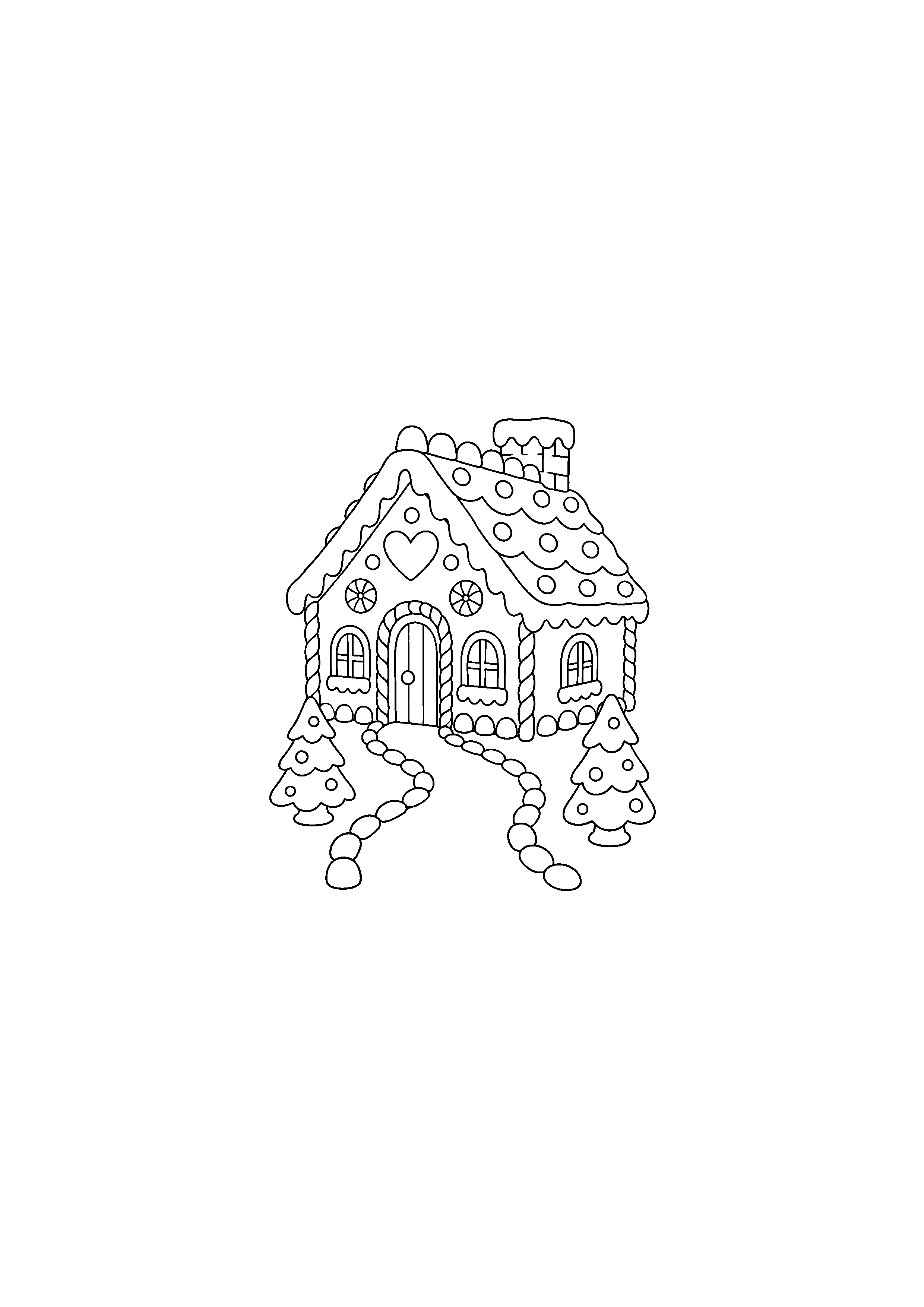 Coloriage cadeaux dans la hotte, composition 10 de Noël à imprimer gratuitement