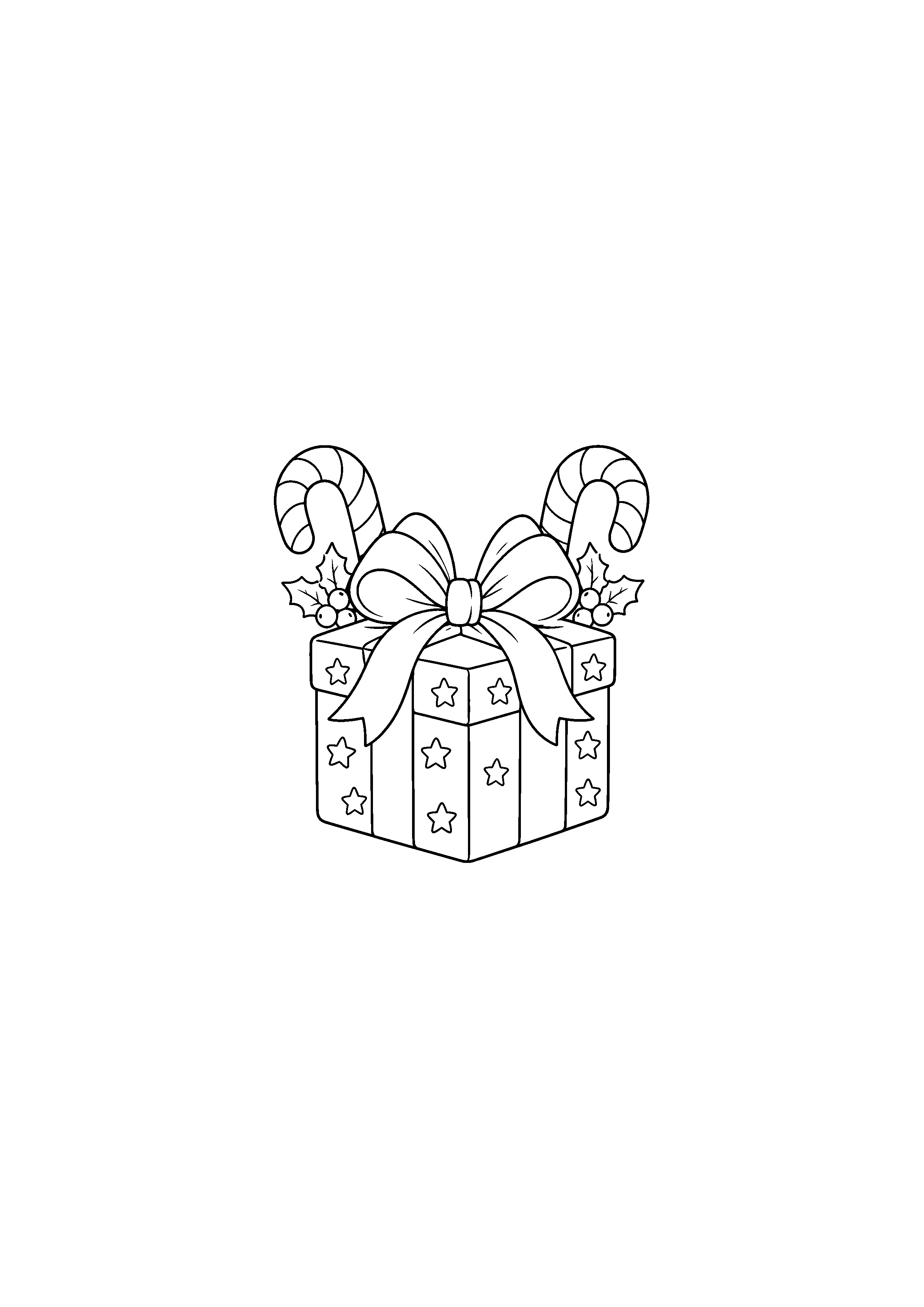 Coloriage pile de cadeaux, composition 13 de Noël à imprimer gratuitement