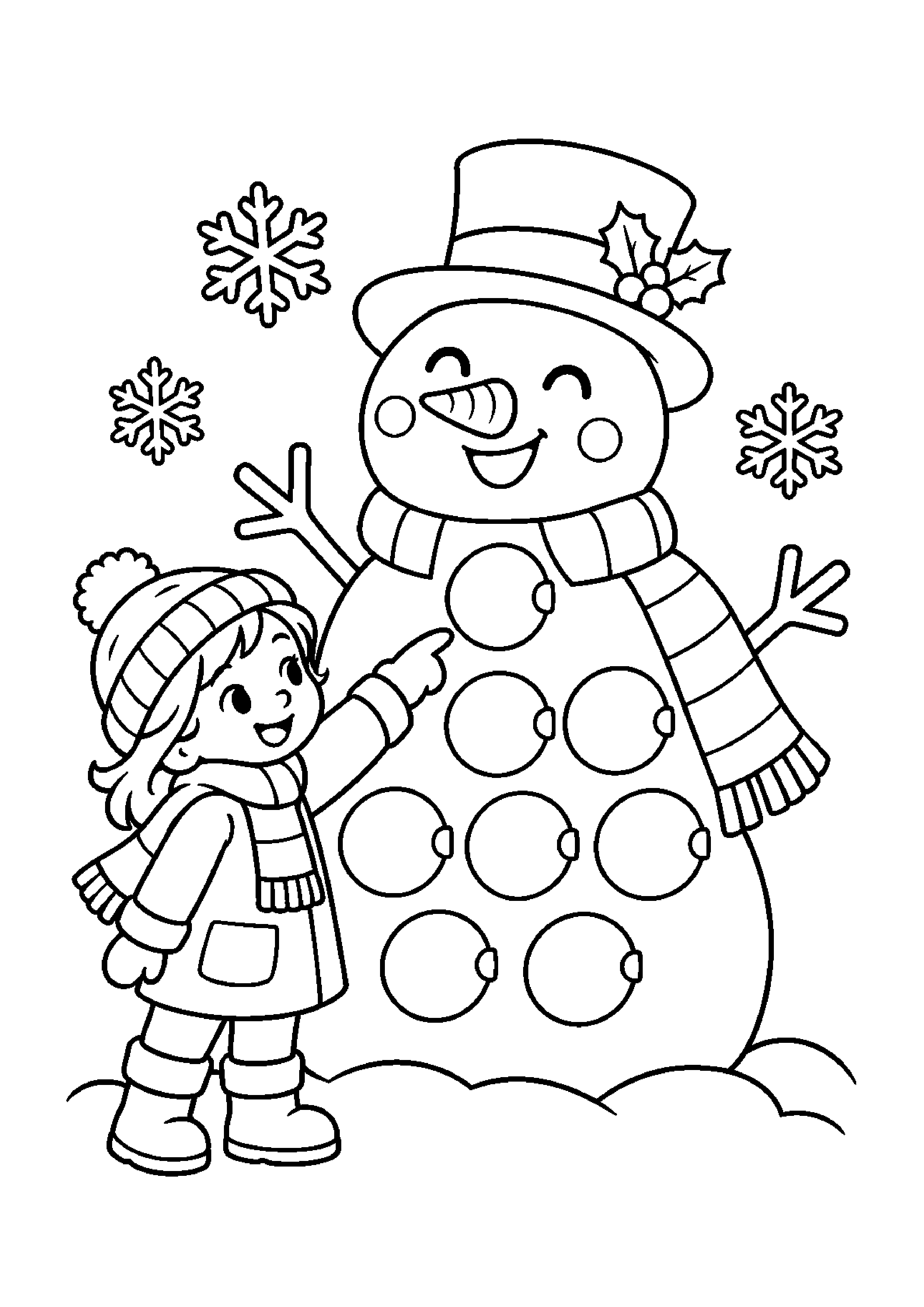Coloriage calendrier en forme de maison, composition 31 de Noël à imprimer gratuitement