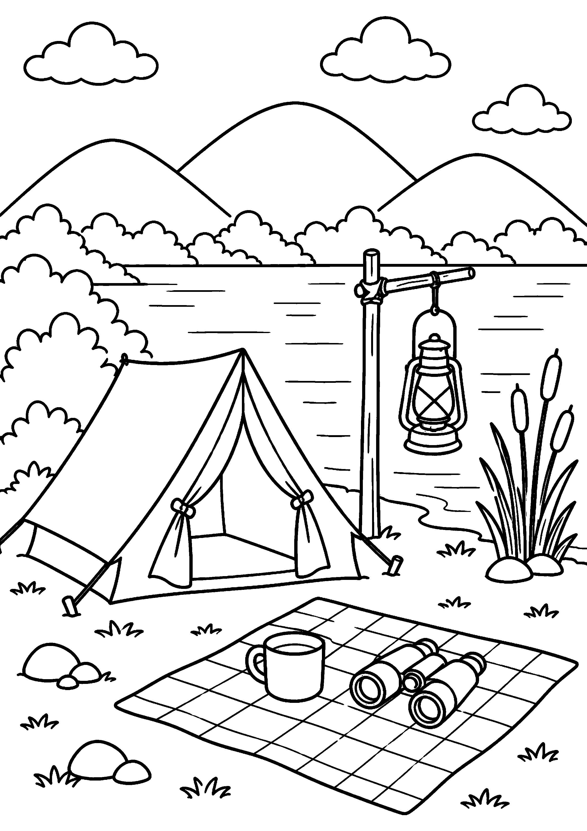 Coloriage camping à imprimer – dessin n°2