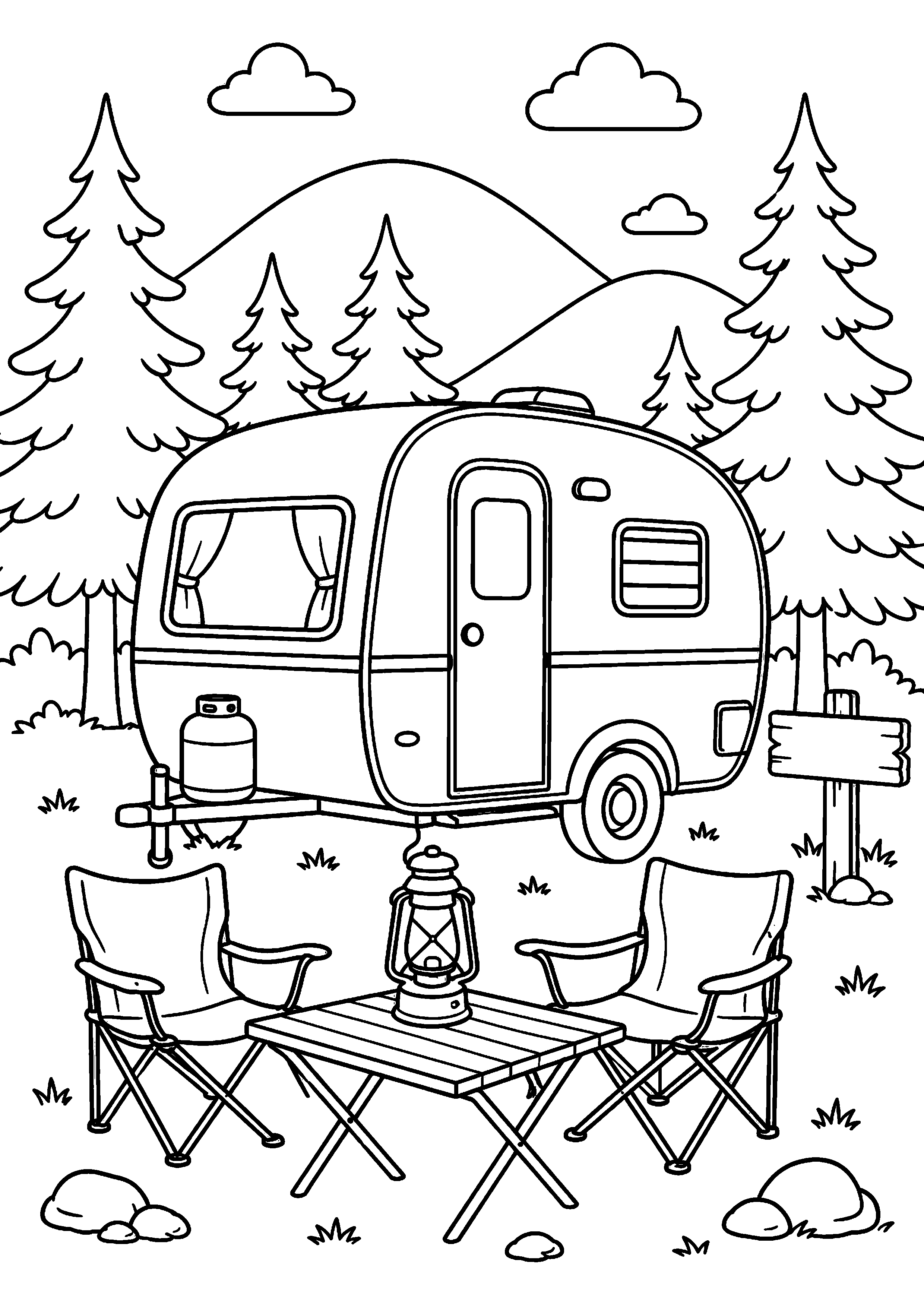 Coloriage camping à imprimer – dessin n°4