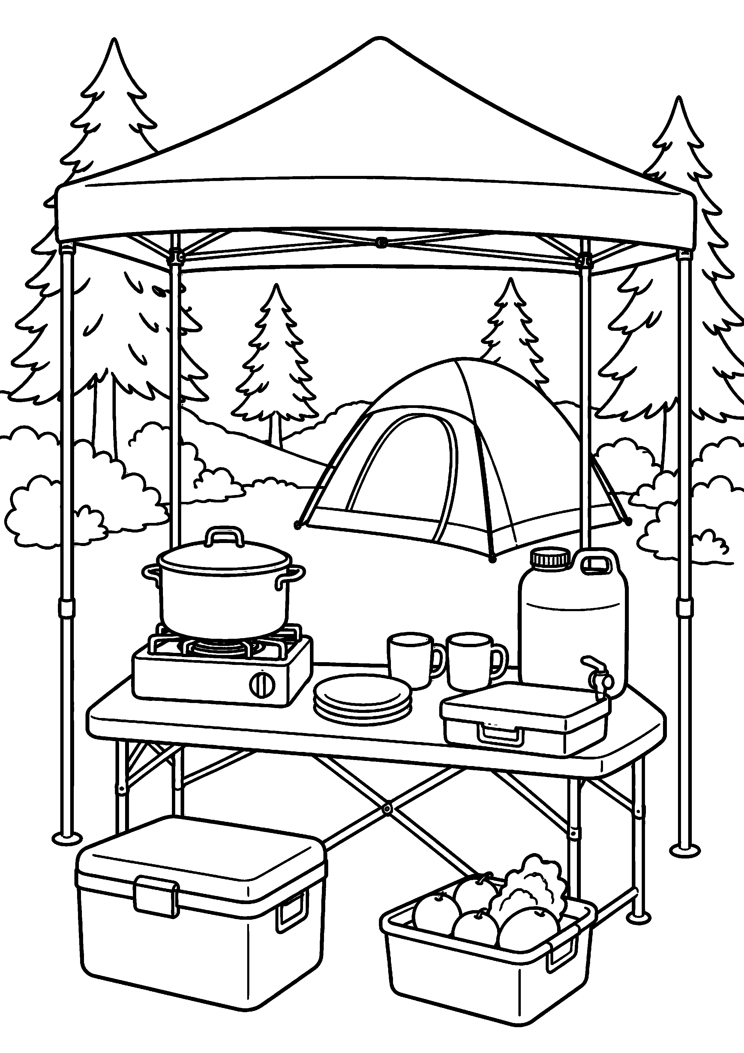 Coloriage camping à imprimer – dessin n°6