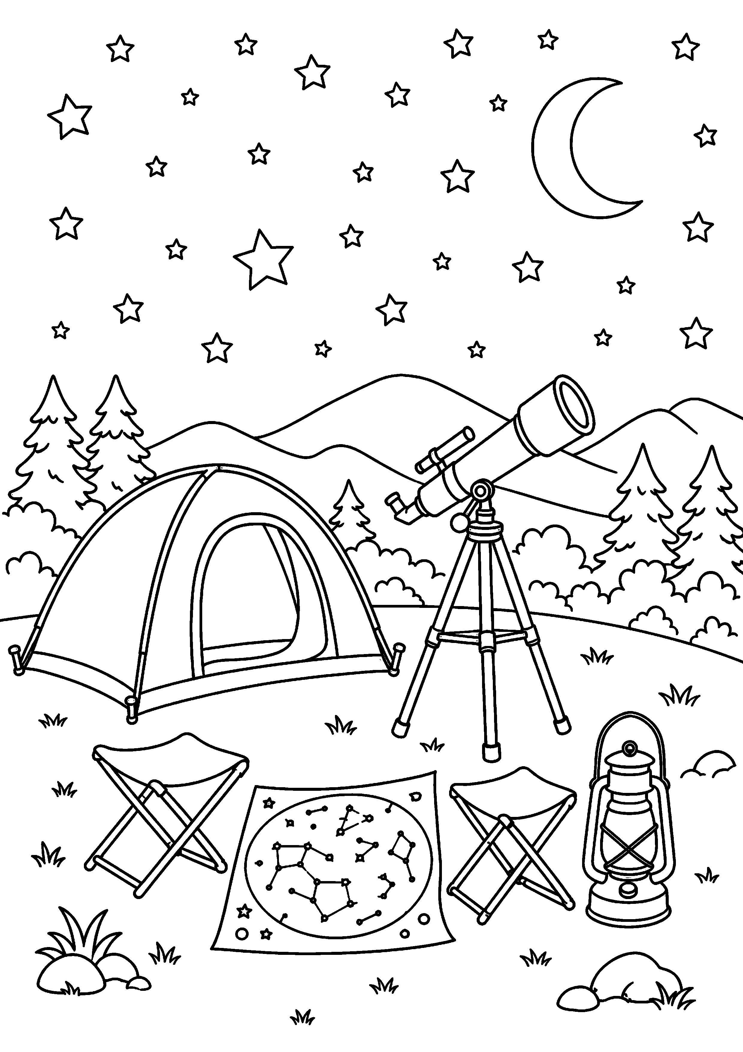 Coloriage camping à imprimer – dessin n°7