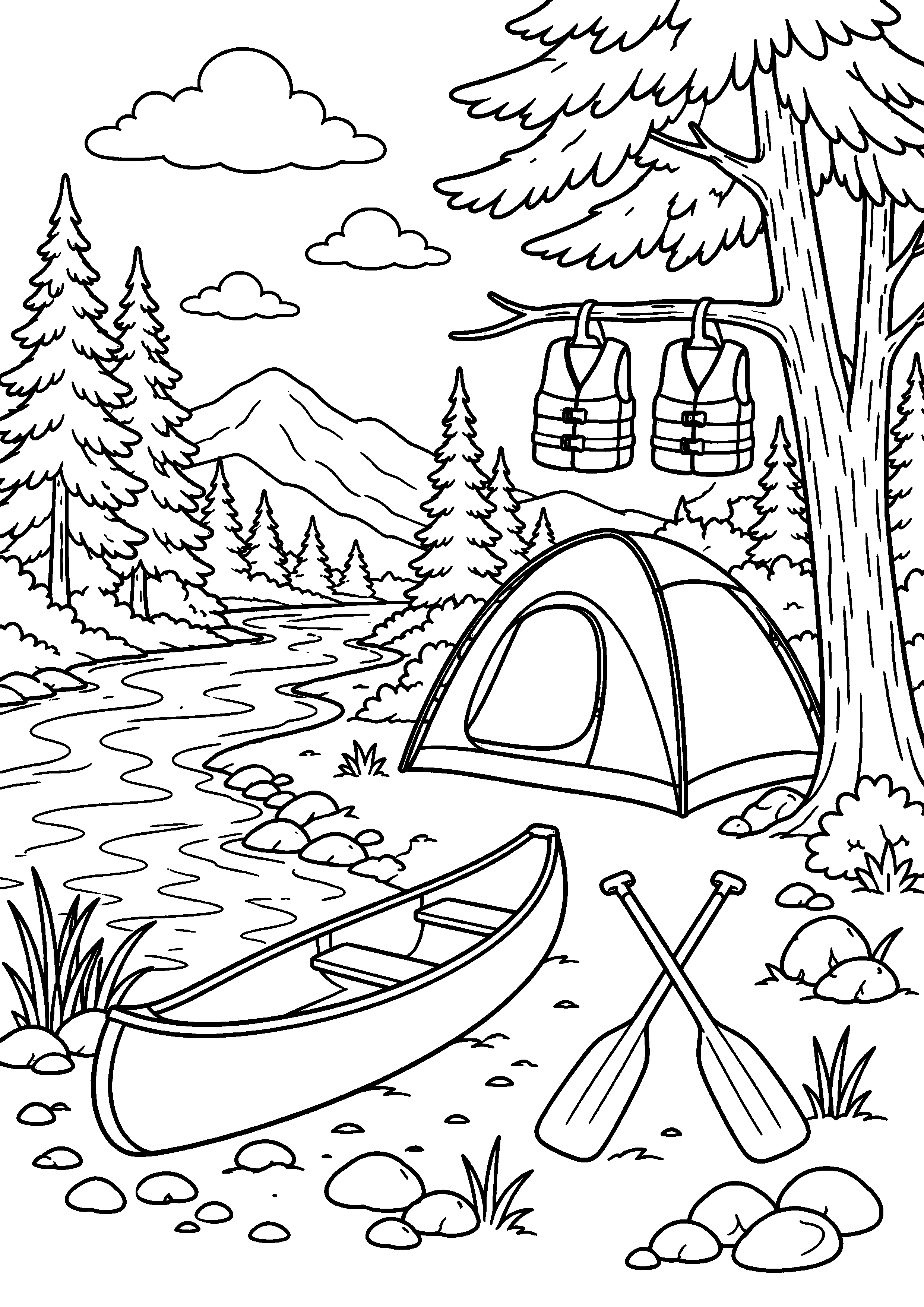 Coloriage camping à imprimer – dessin n°9