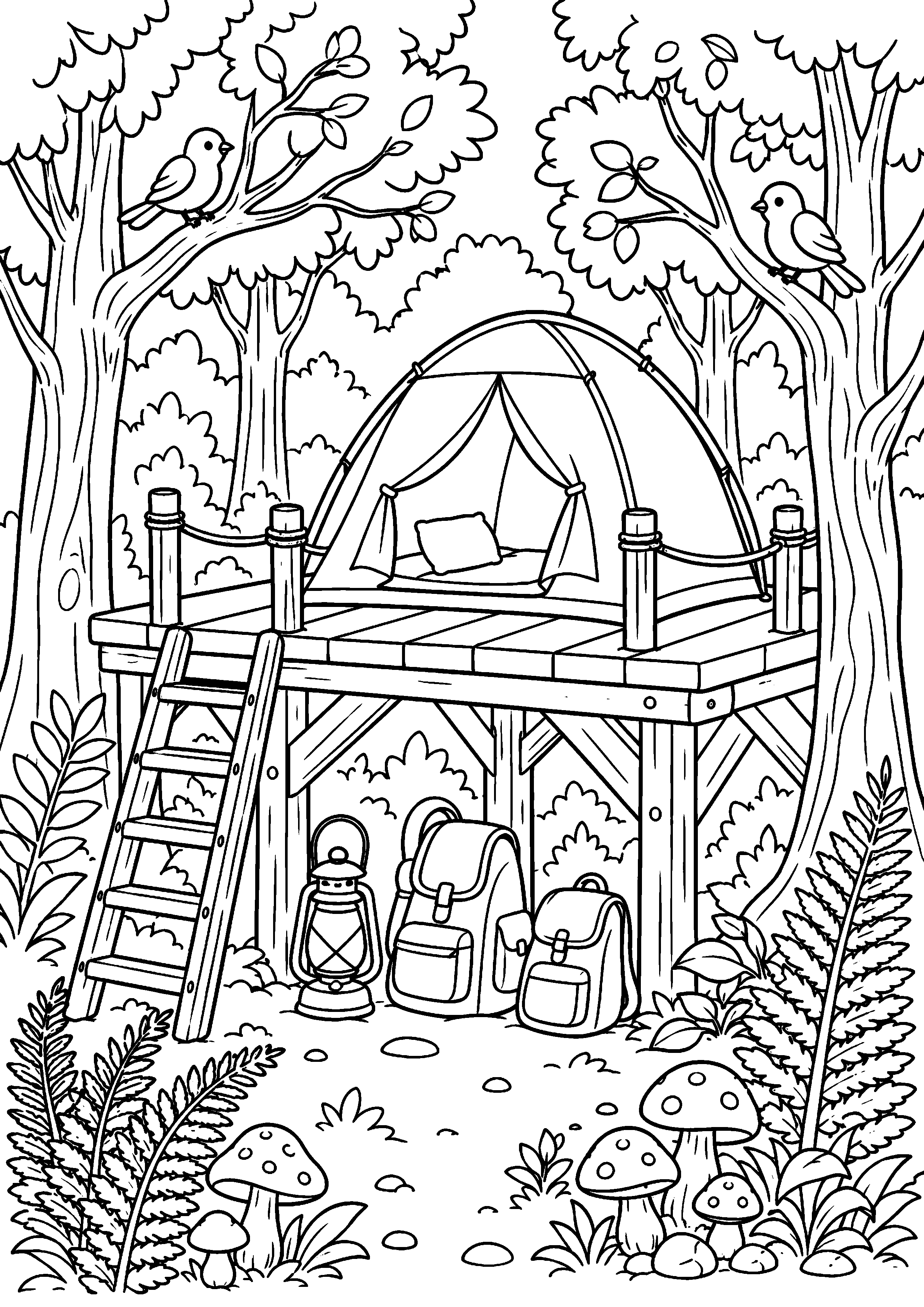 Coloriage camping à imprimer – dessin n°10