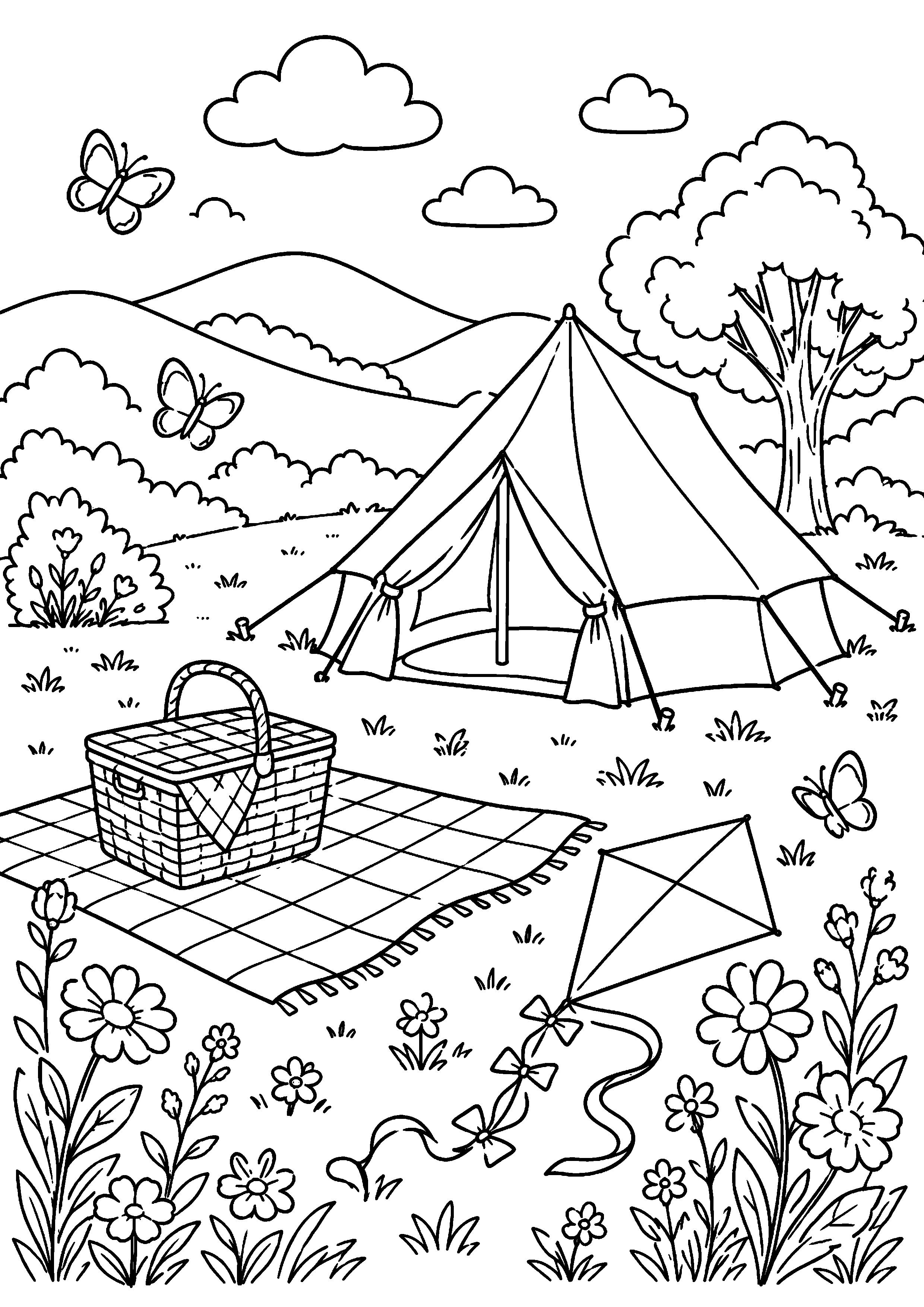 Coloriage camping à imprimer – dessin n°13