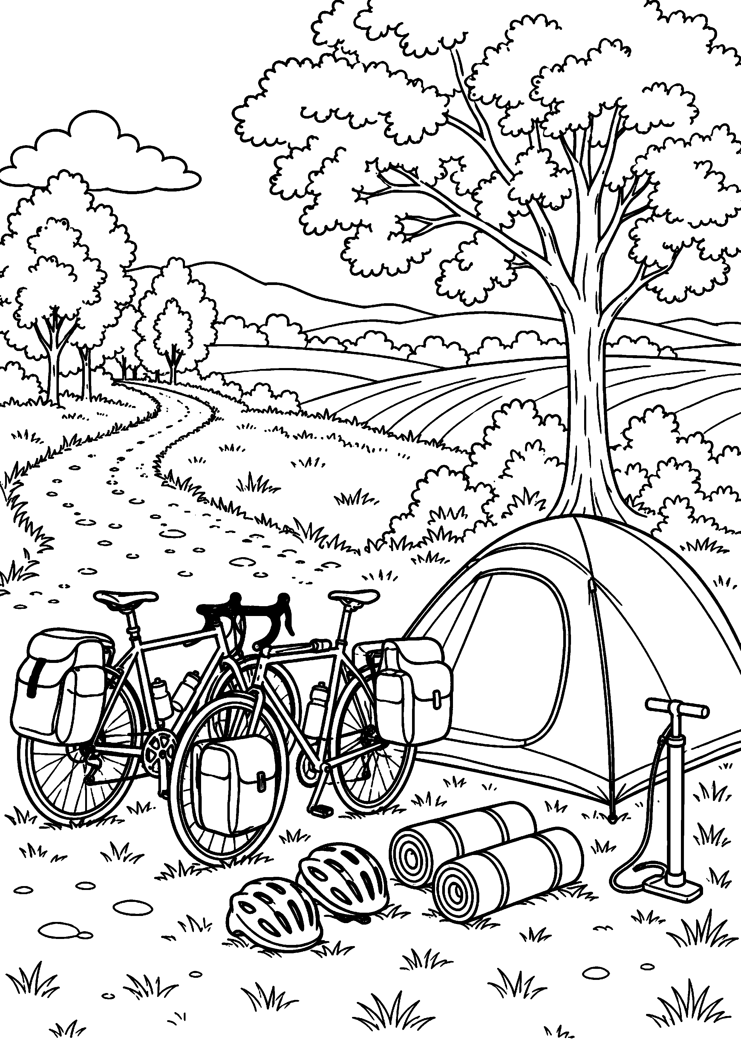 Coloriage camping à imprimer – dessin n°14