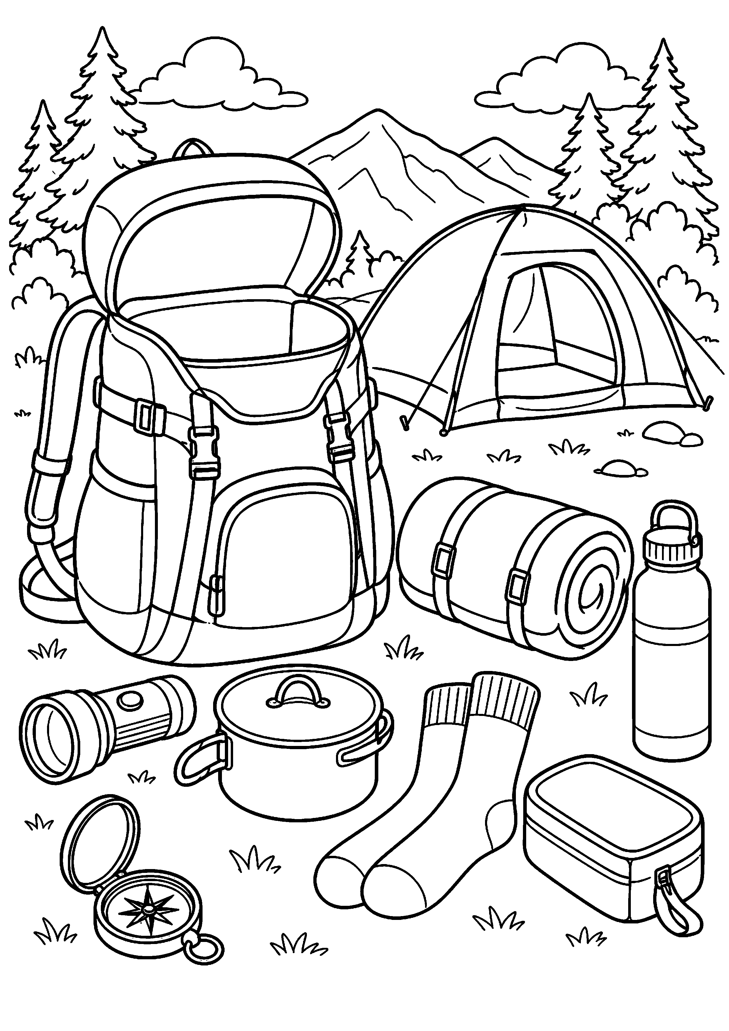 Coloriage camping à imprimer – dessin n°15
