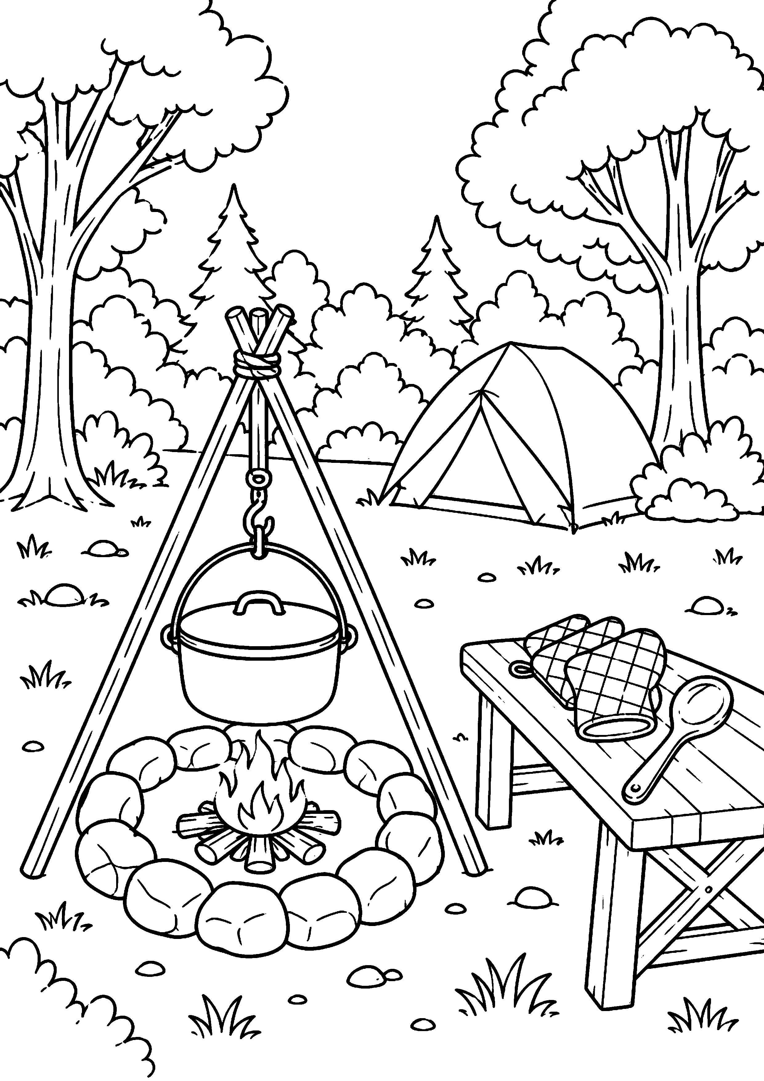 Coloriage camping à imprimer – dessin n°16