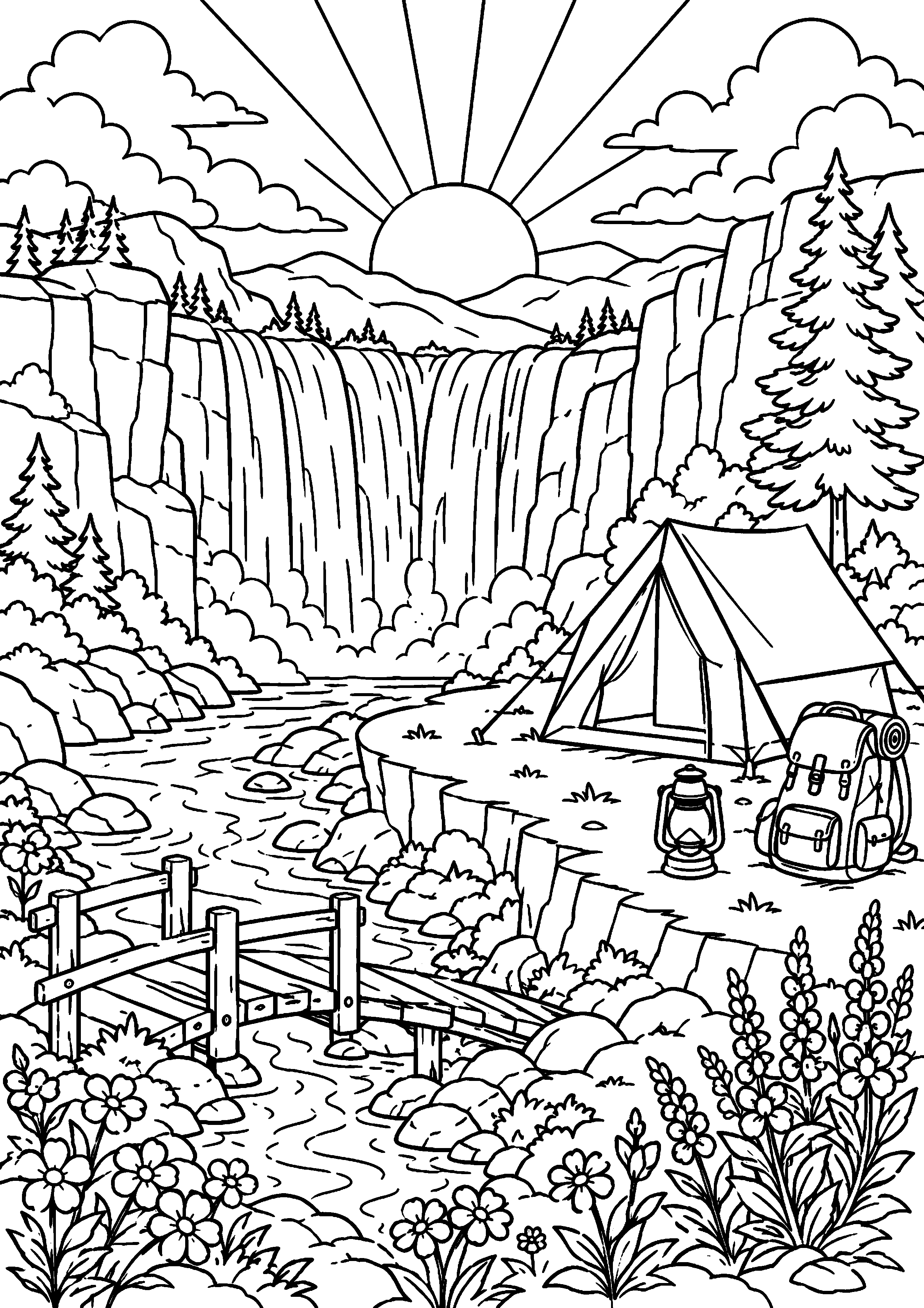 Coloriage camping à imprimer – dessin n°18