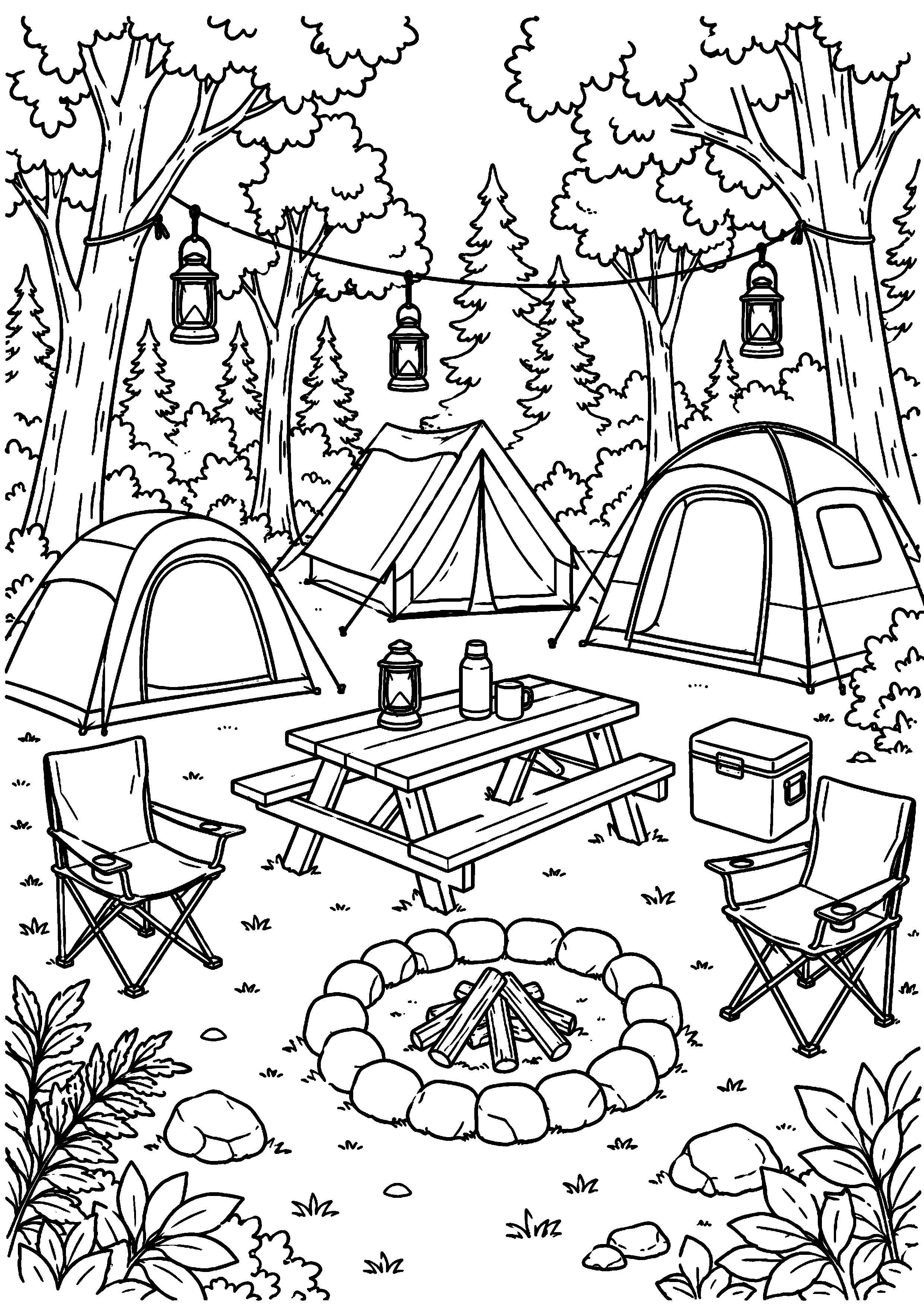 Coloriage camping à imprimer – dessin n°19