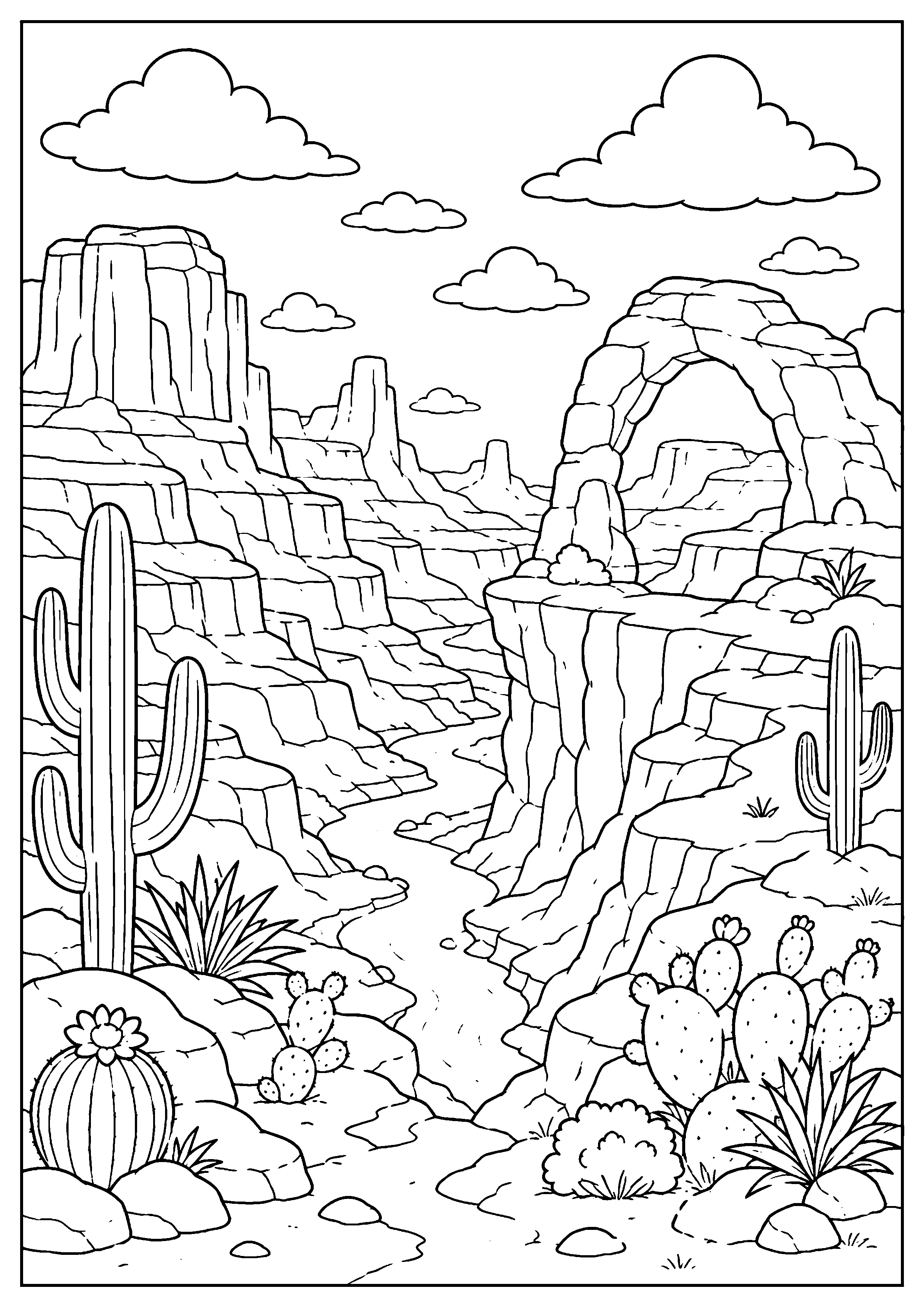 Coloriage canyon à imprimer – dessin n°1