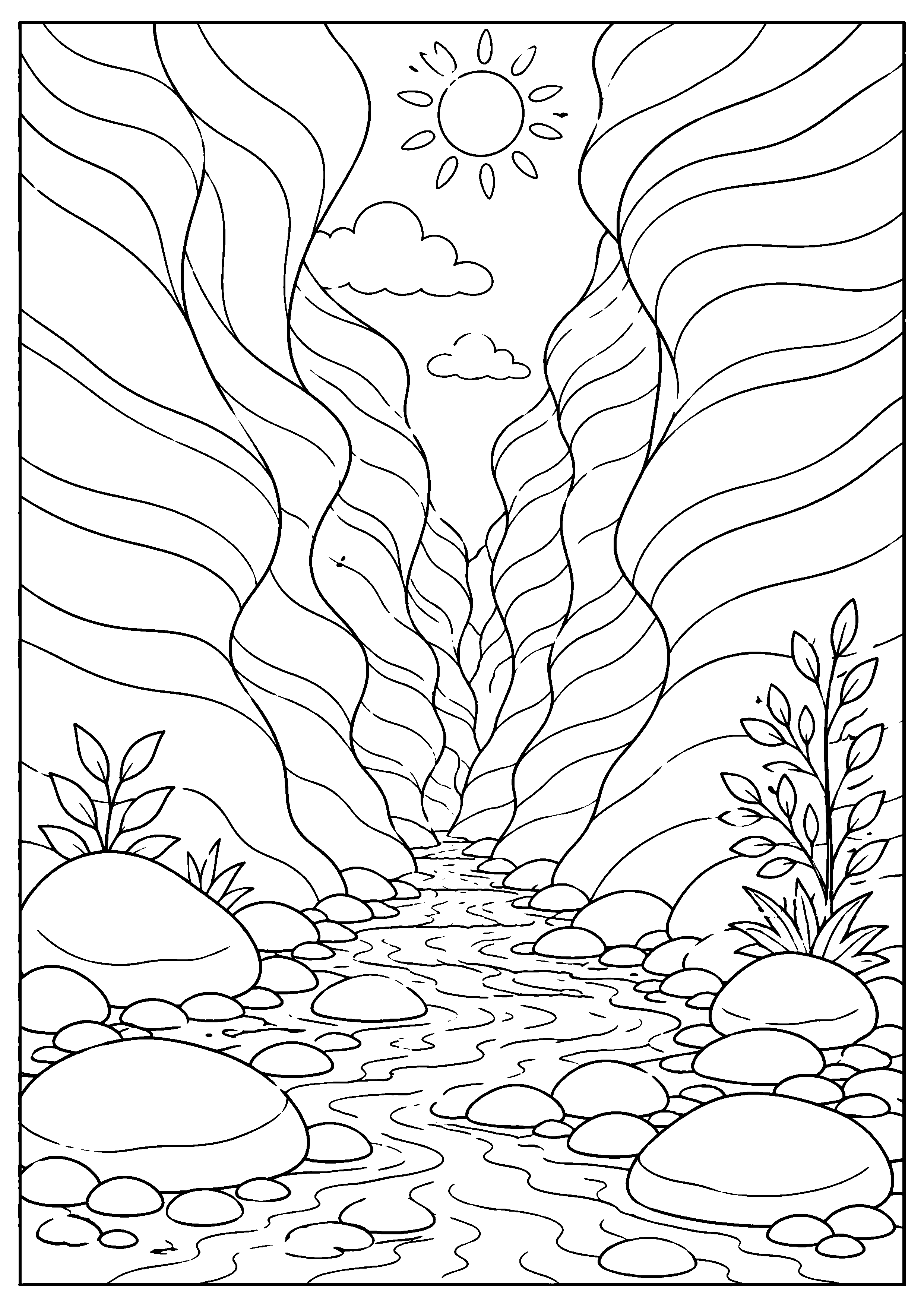 Coloriage canyon à imprimer – dessin n°2