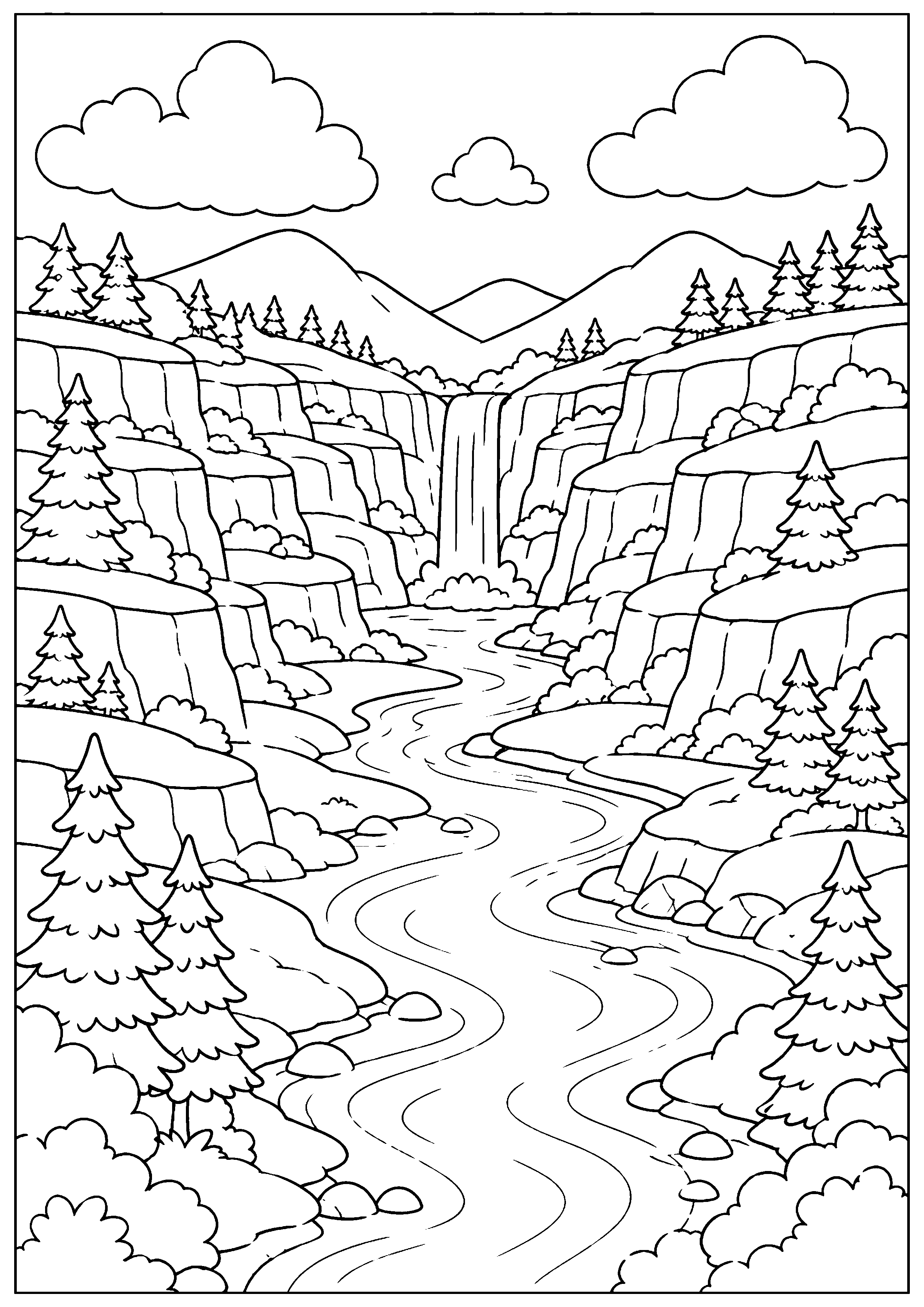 Coloriage canyon à imprimer – dessin n°3