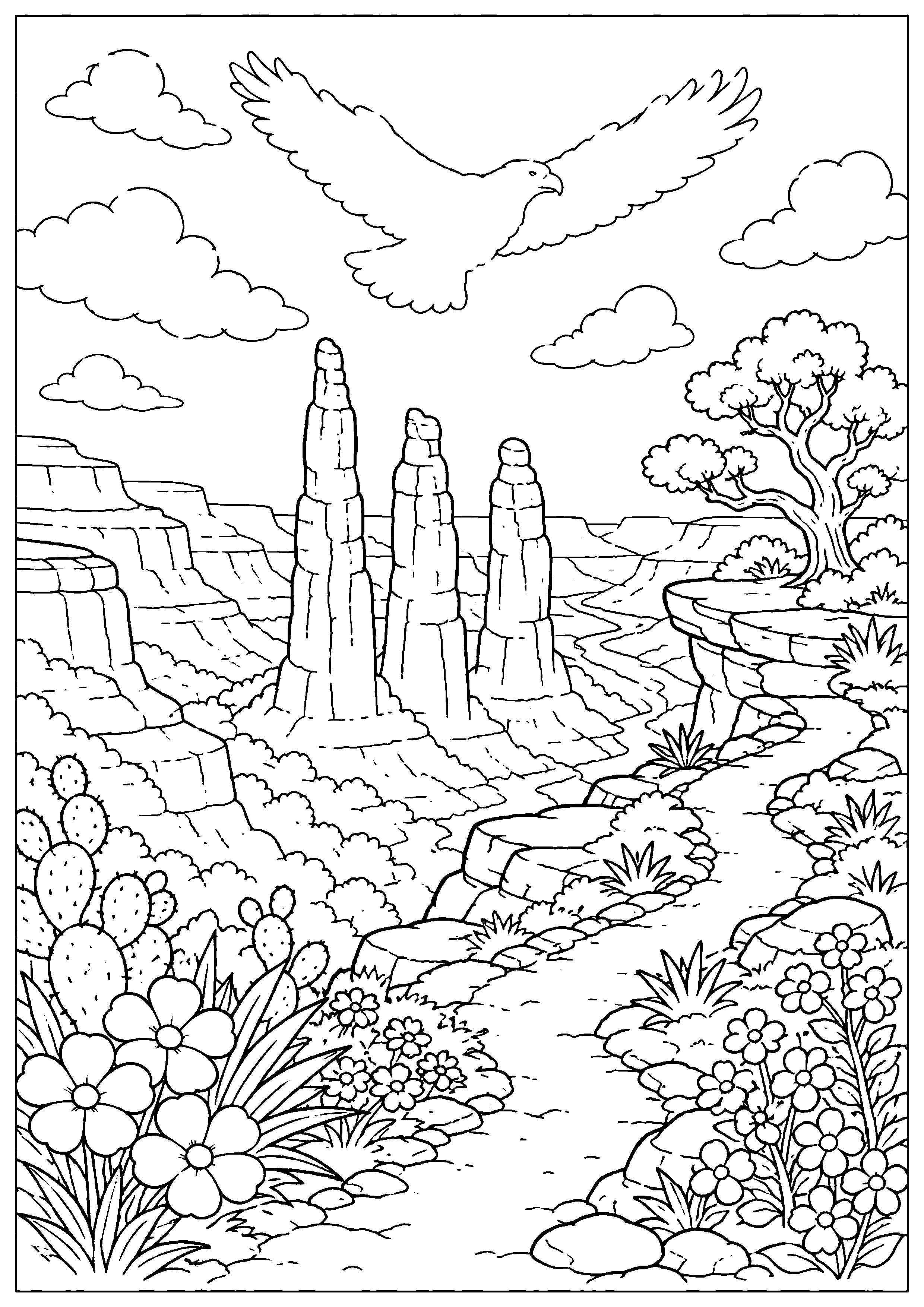 Coloriage canyon à imprimer – dessin n°4