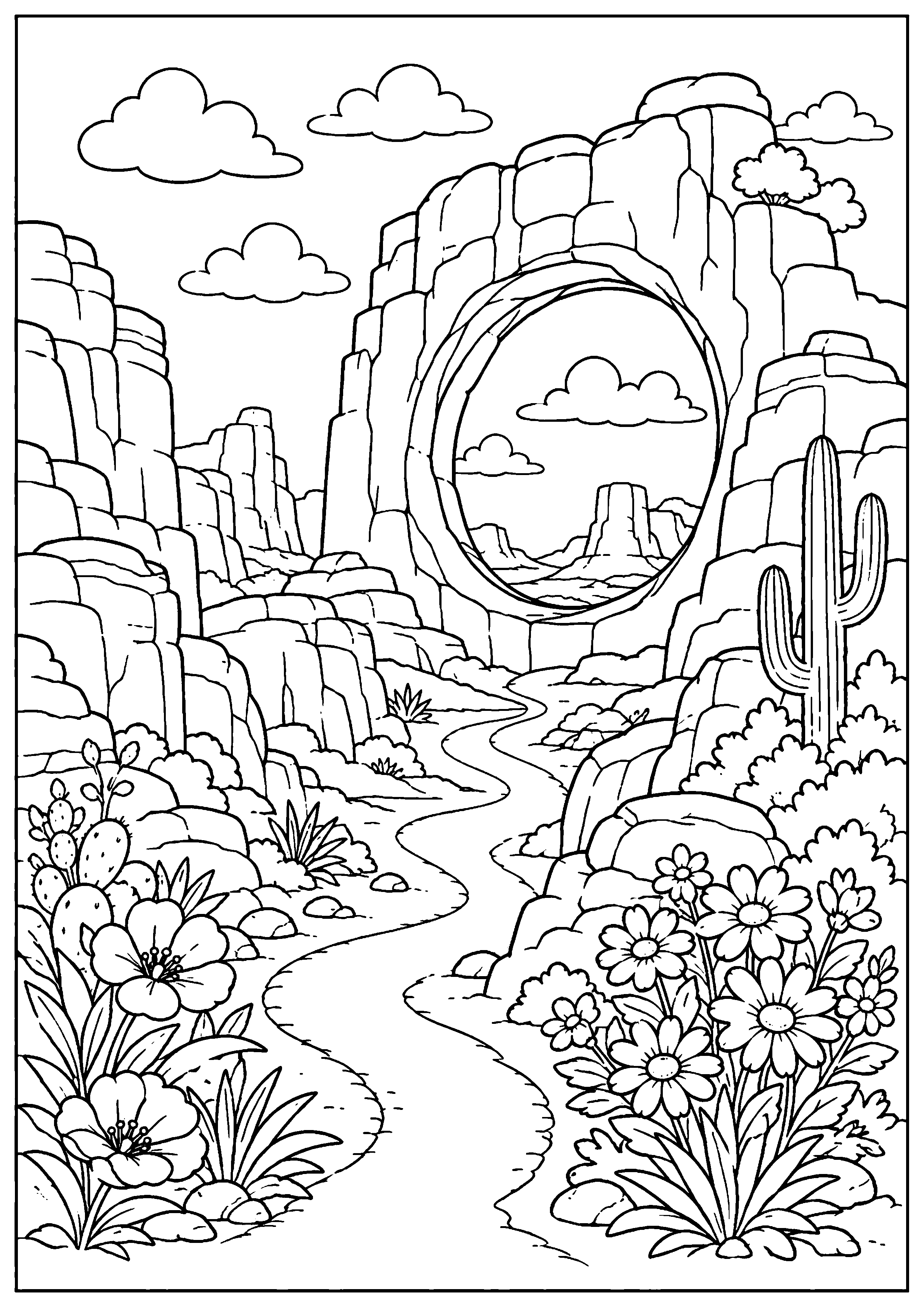 Coloriage canyon à imprimer – dessin n°9