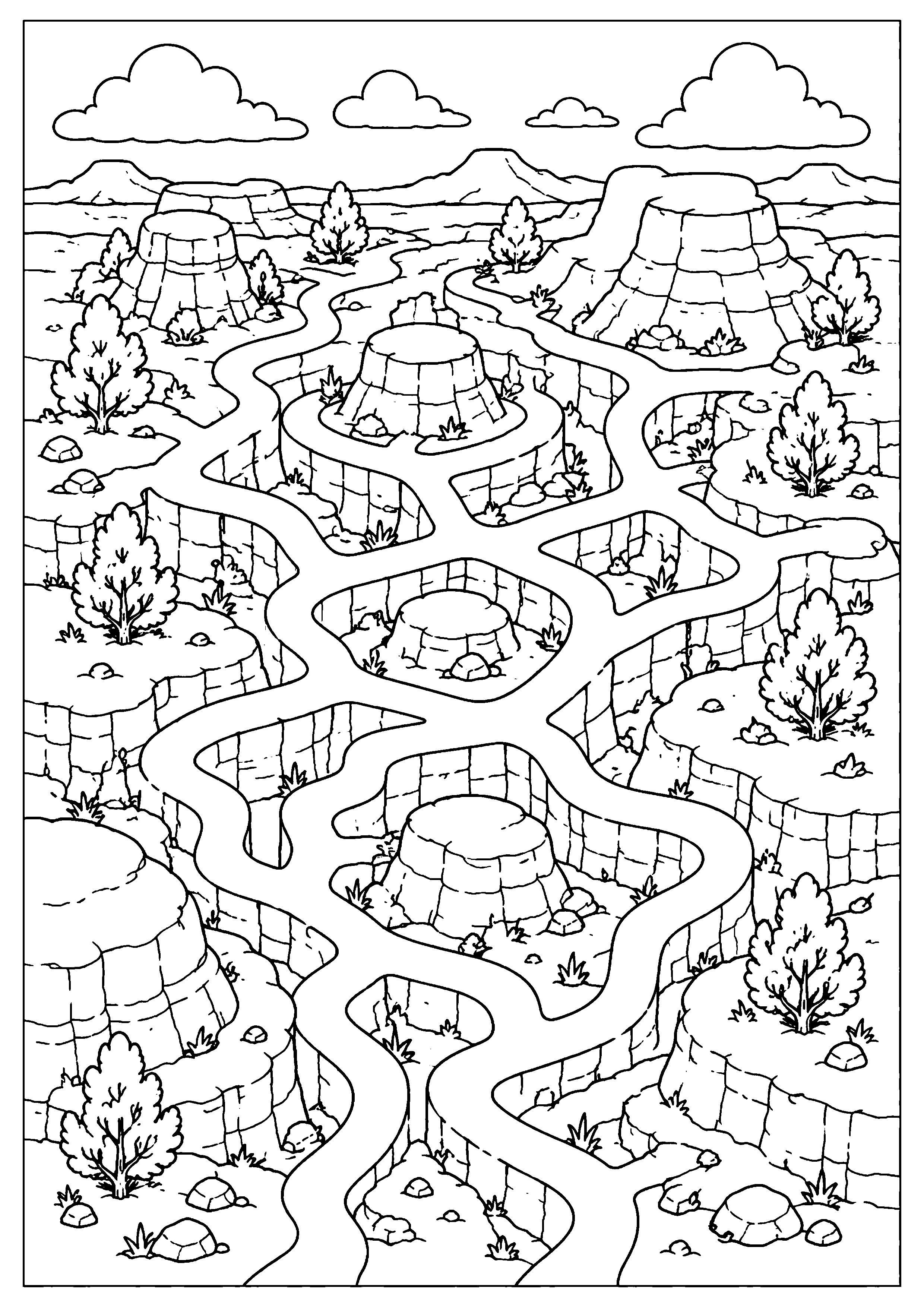 Coloriage canyon à imprimer – dessin n°11