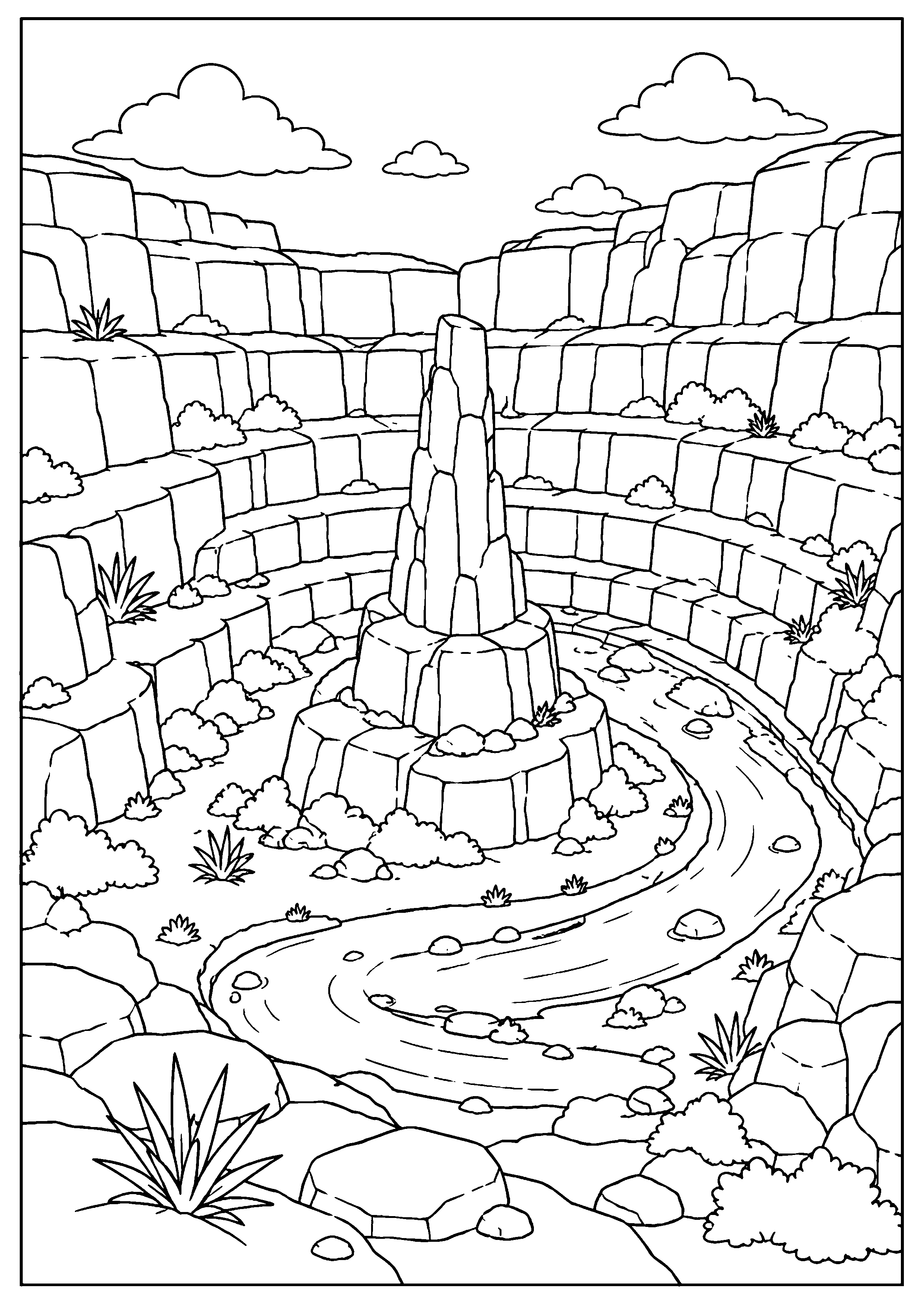 Coloriage canyon à imprimer – dessin n°12