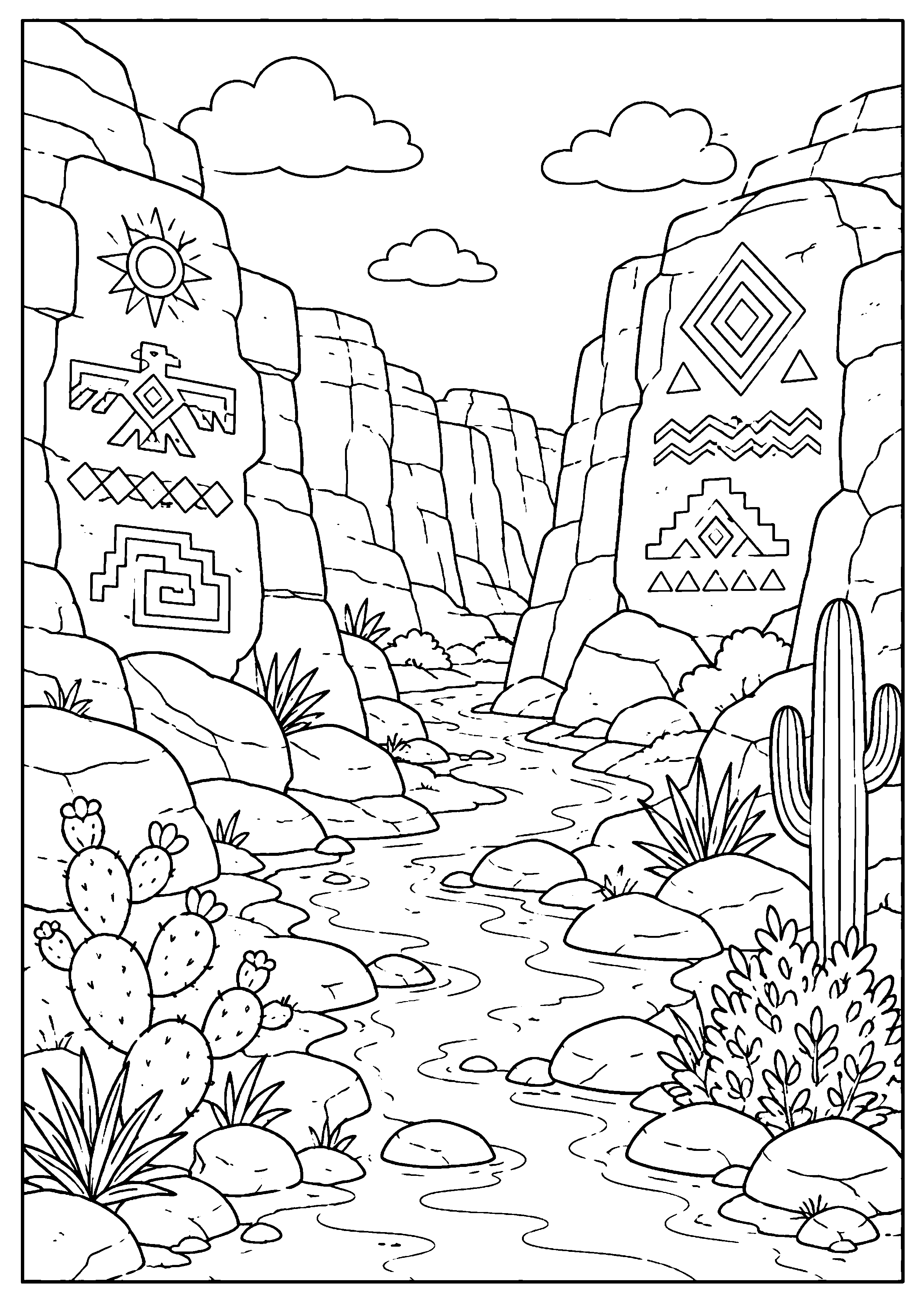 Coloriage canyon à imprimer – dessin n°14