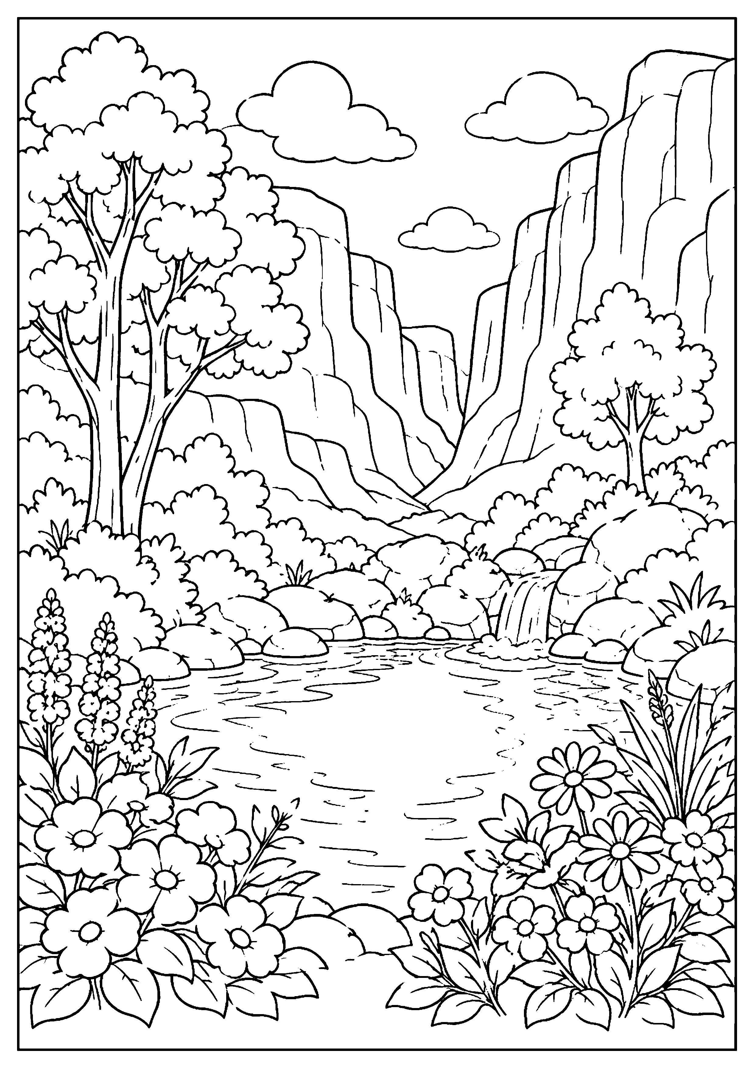 Coloriage canyon à imprimer – dessin n°17