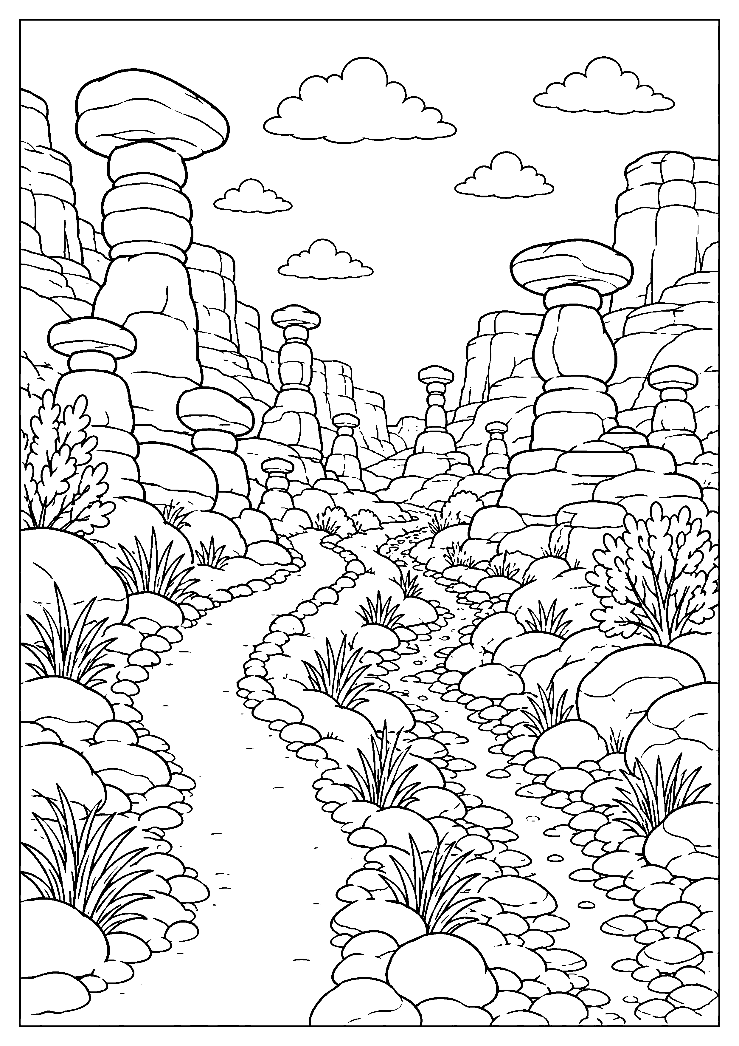 Coloriage canyon à imprimer – dessin n°19