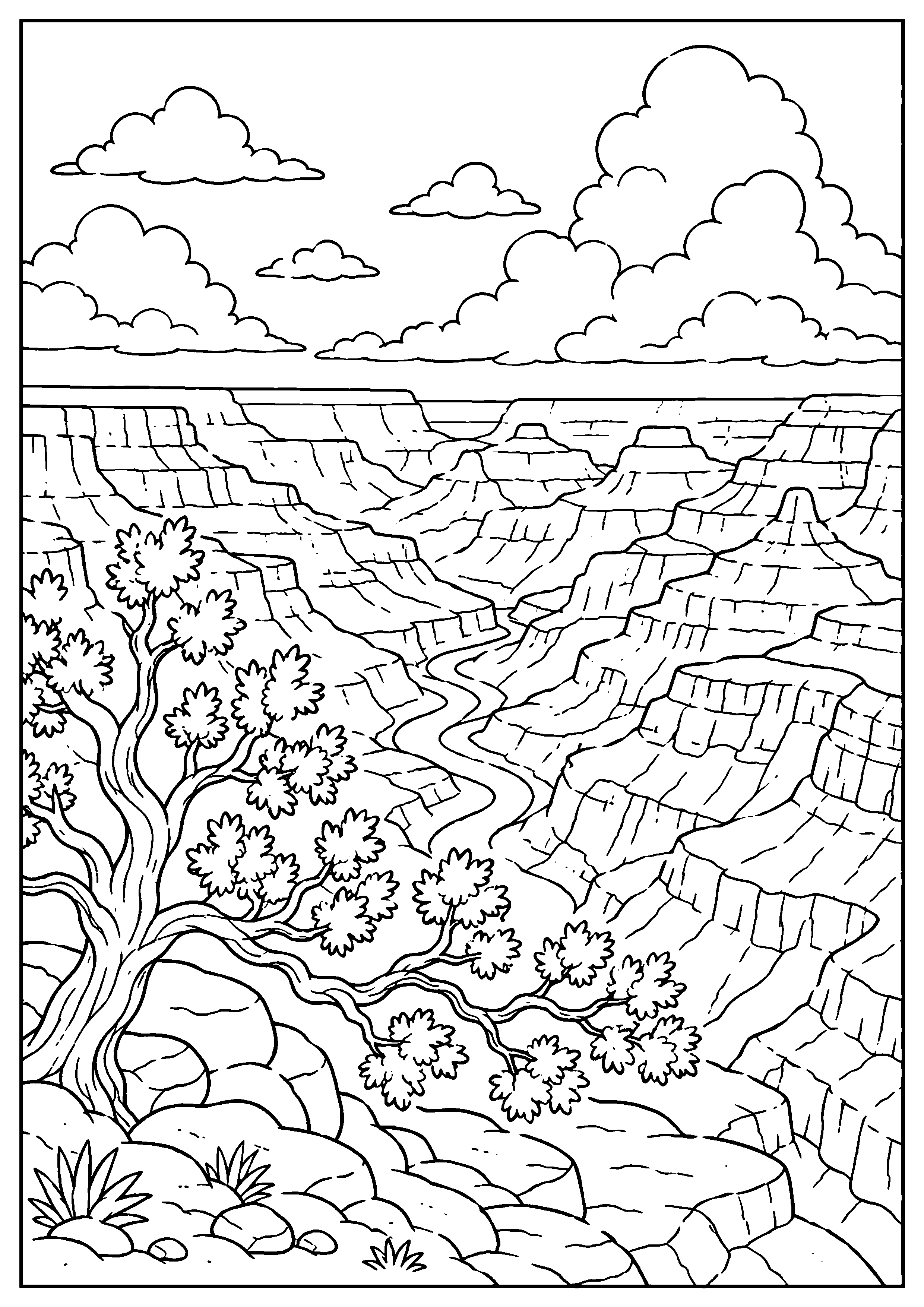 Coloriage canyon à imprimer – dessin n°20