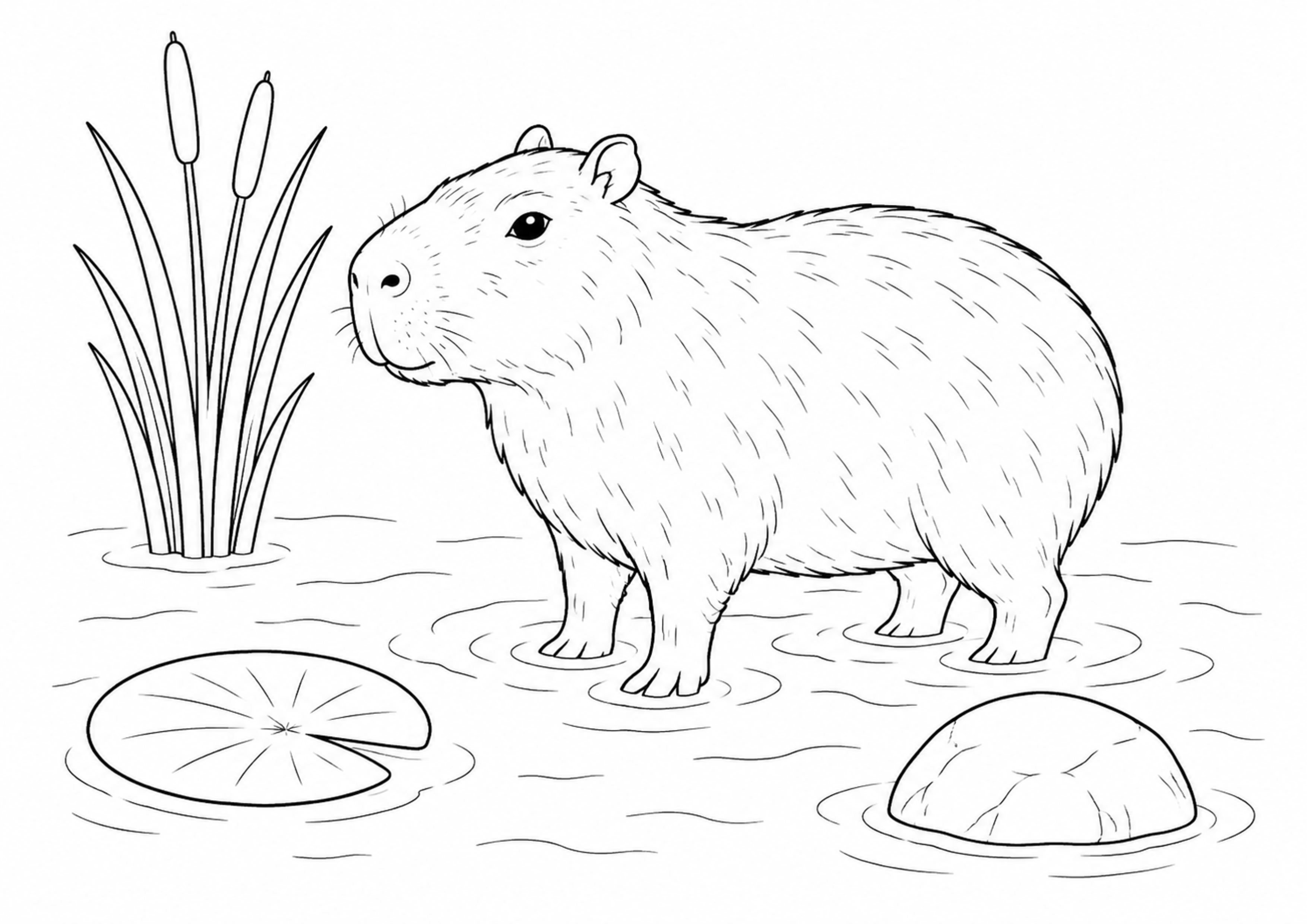 Coloriage Capybara à imprimer – dessin n°3