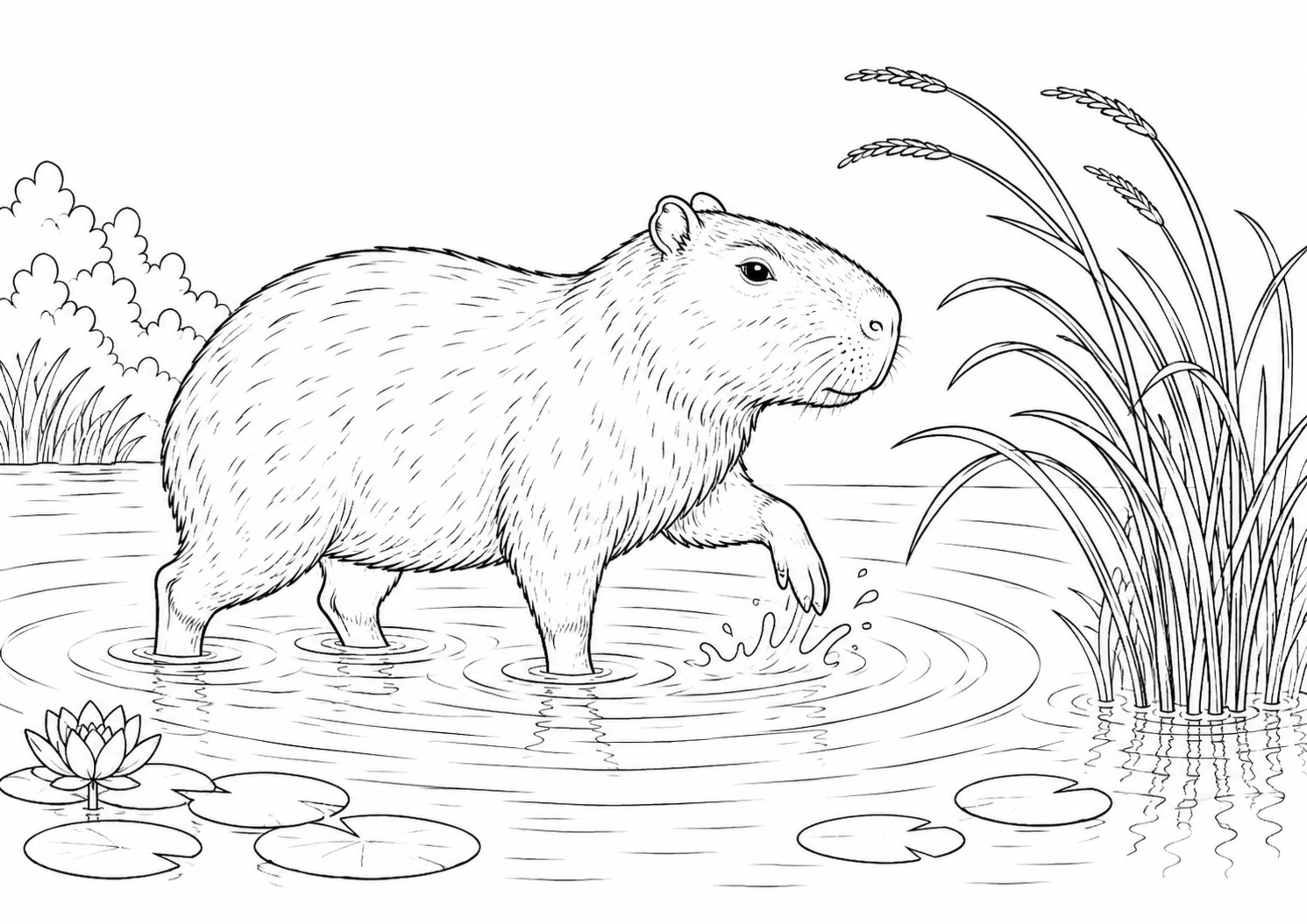 Coloriage Capybara à imprimer – dessin n°5