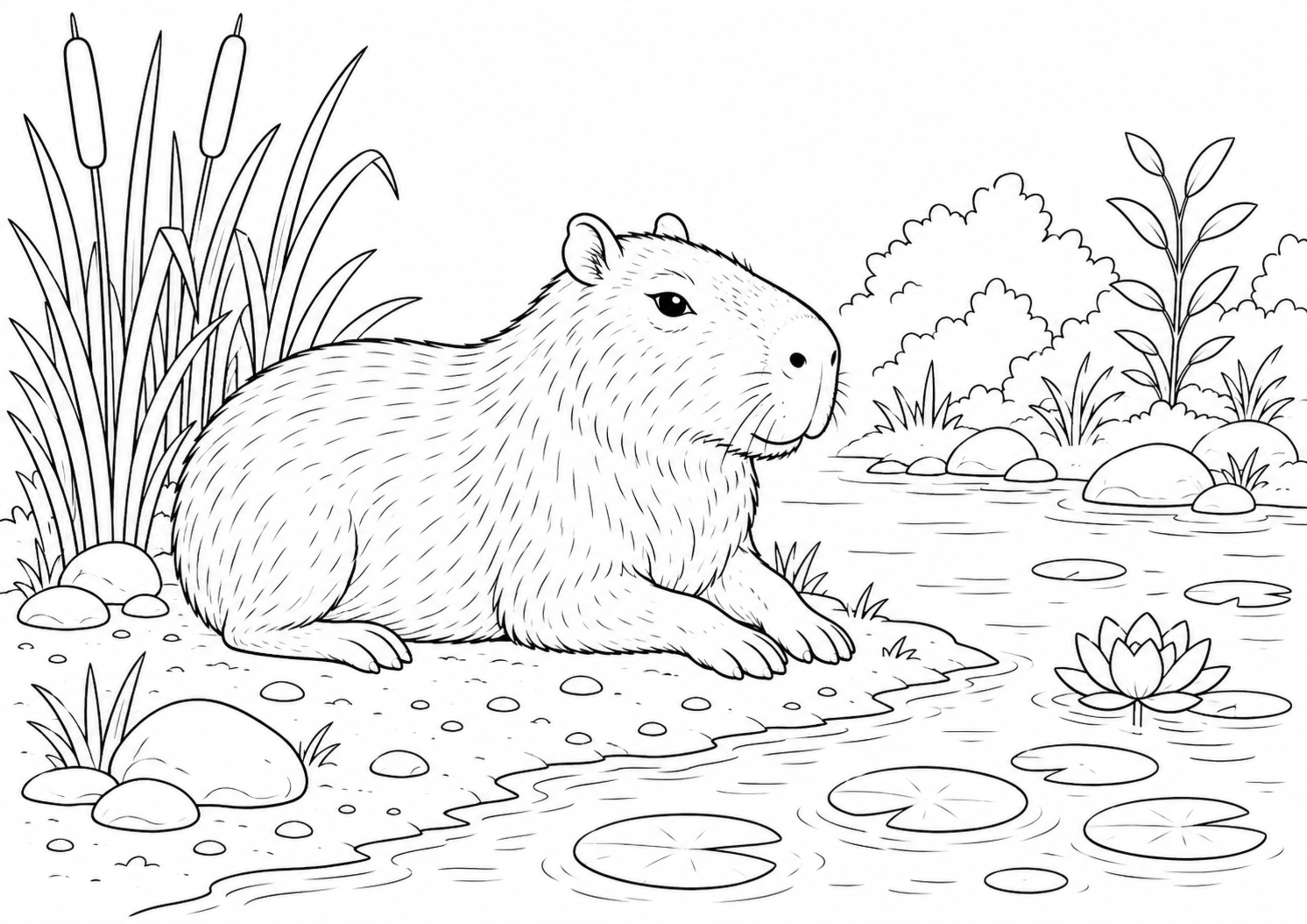 Coloriage Capybara à imprimer – dessin n°7
