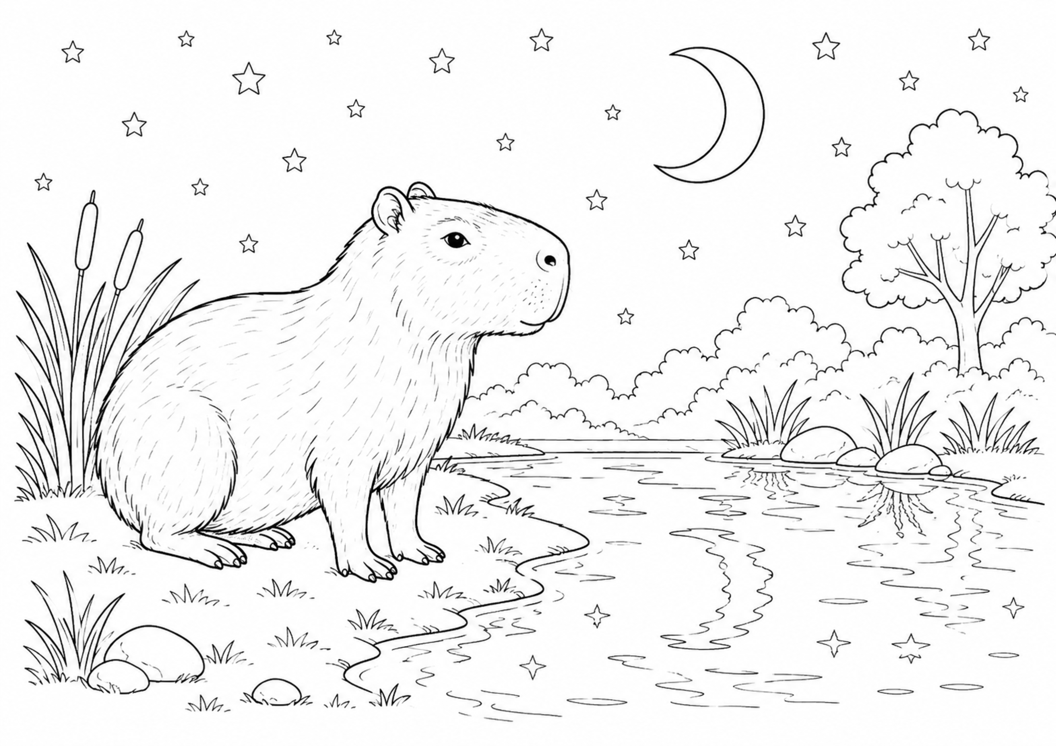 Coloriage Capybara à imprimer – dessin n°8