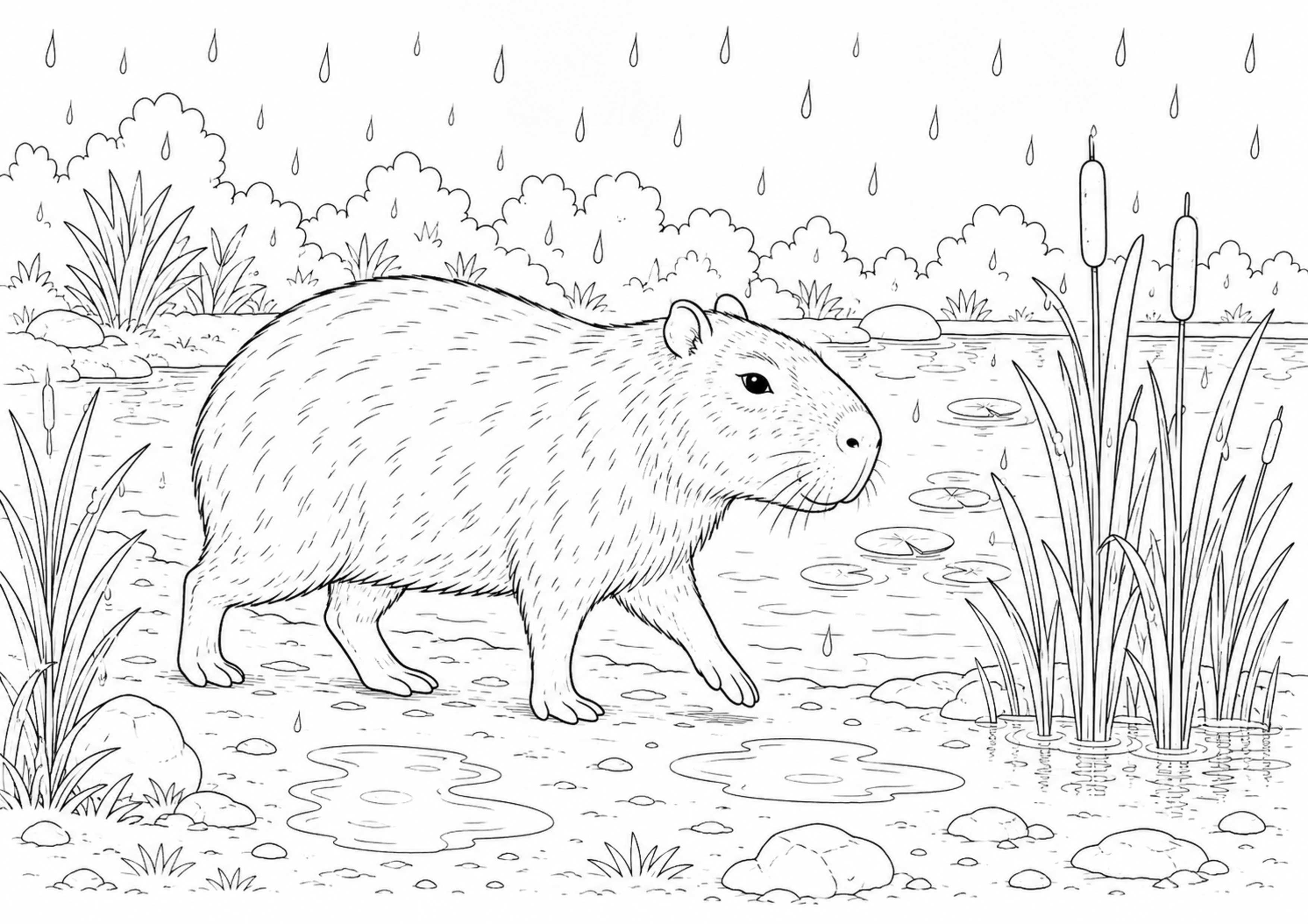 Coloriage Capybara à imprimer – dessin n°10