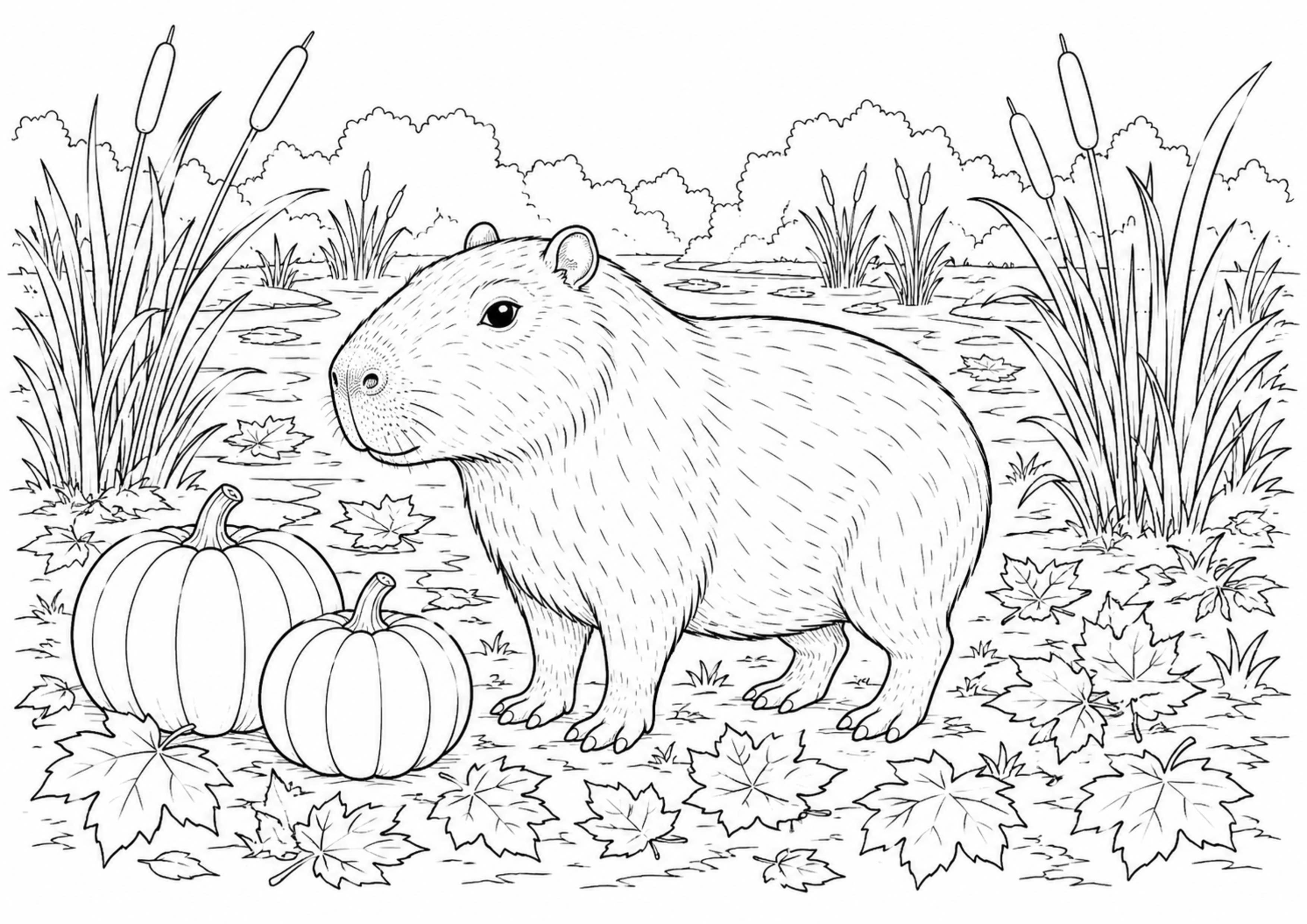 Coloriage Capybara à imprimer – dessin n°12