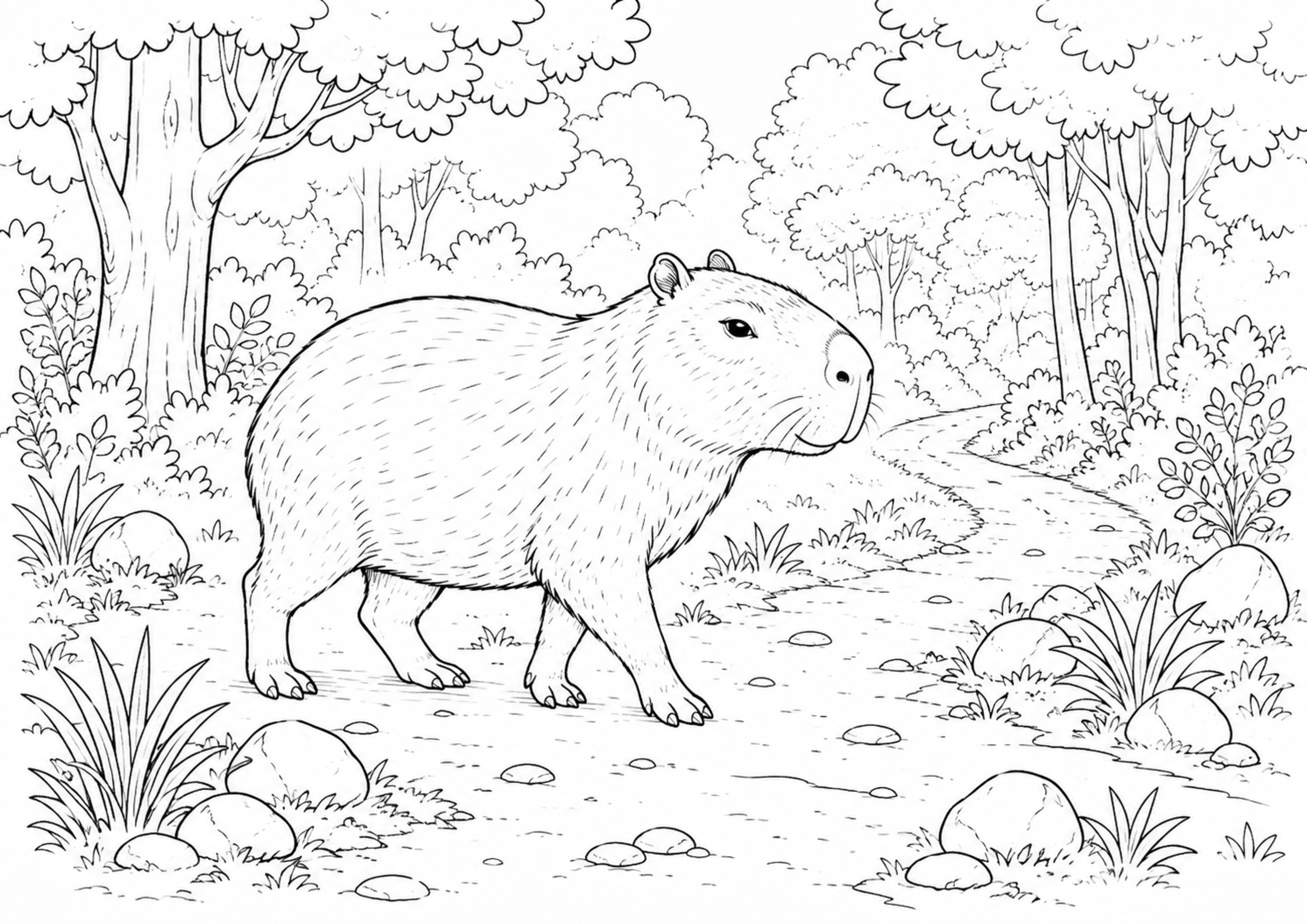 Coloriage Capybara à imprimer – dessin n°13