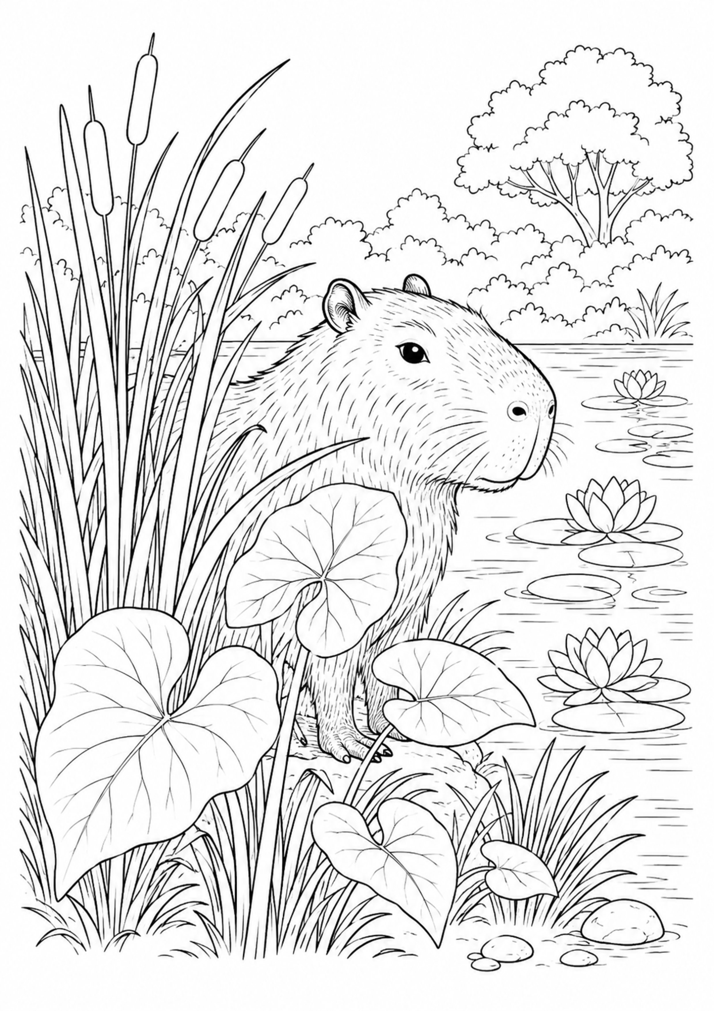 Coloriage Capybara à imprimer – dessin n°14