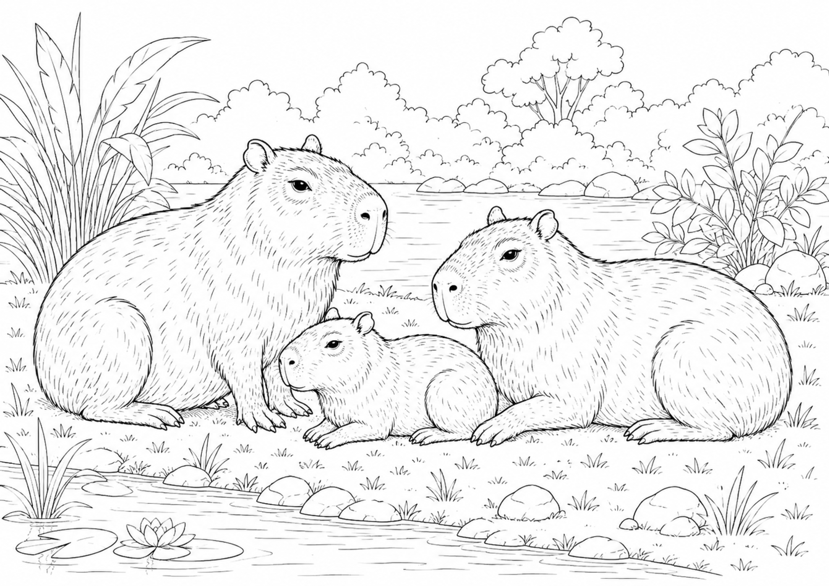 Coloriage Capybara à imprimer – dessin n°15