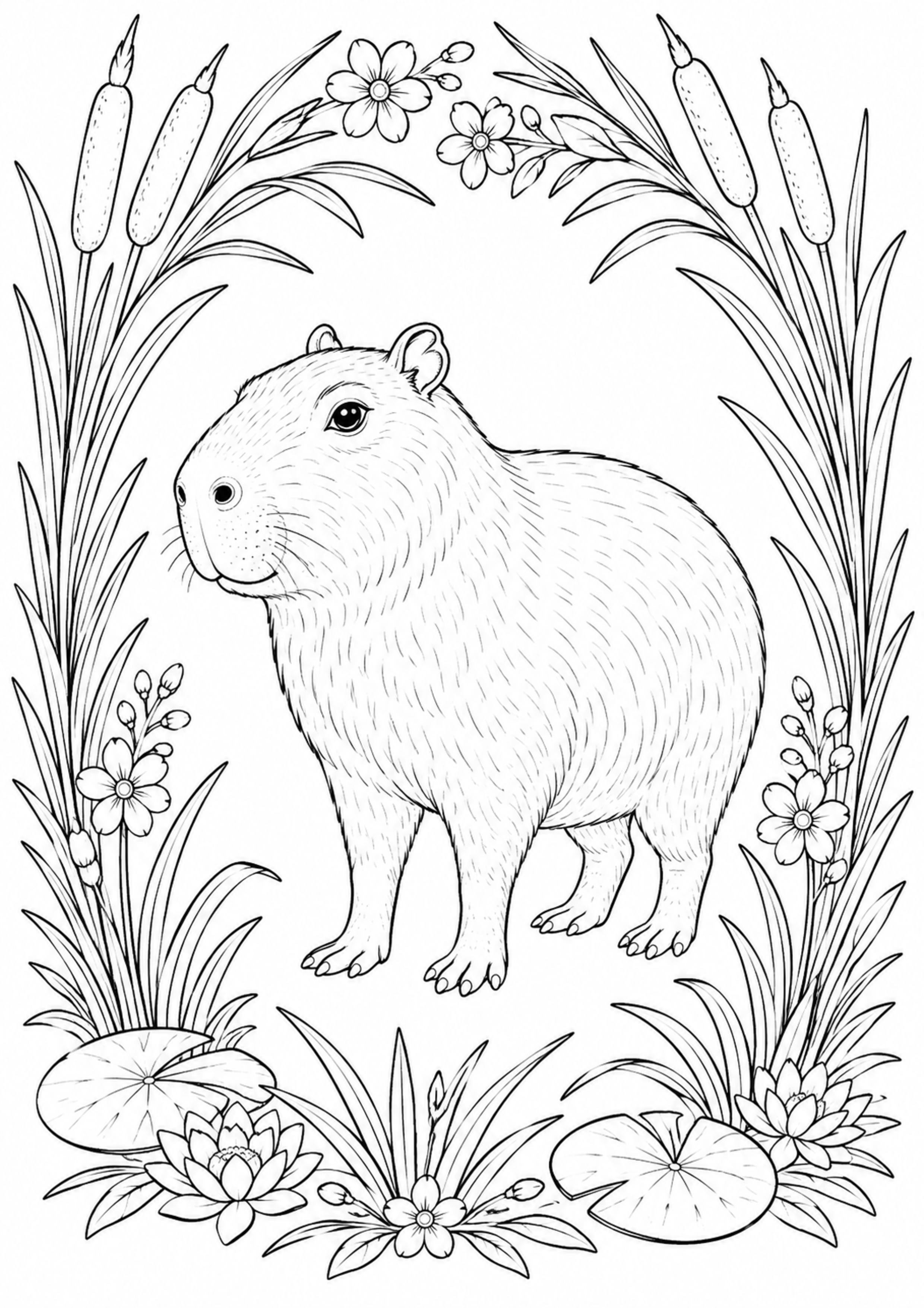 Coloriage Capybara à imprimer – dessin n°16
