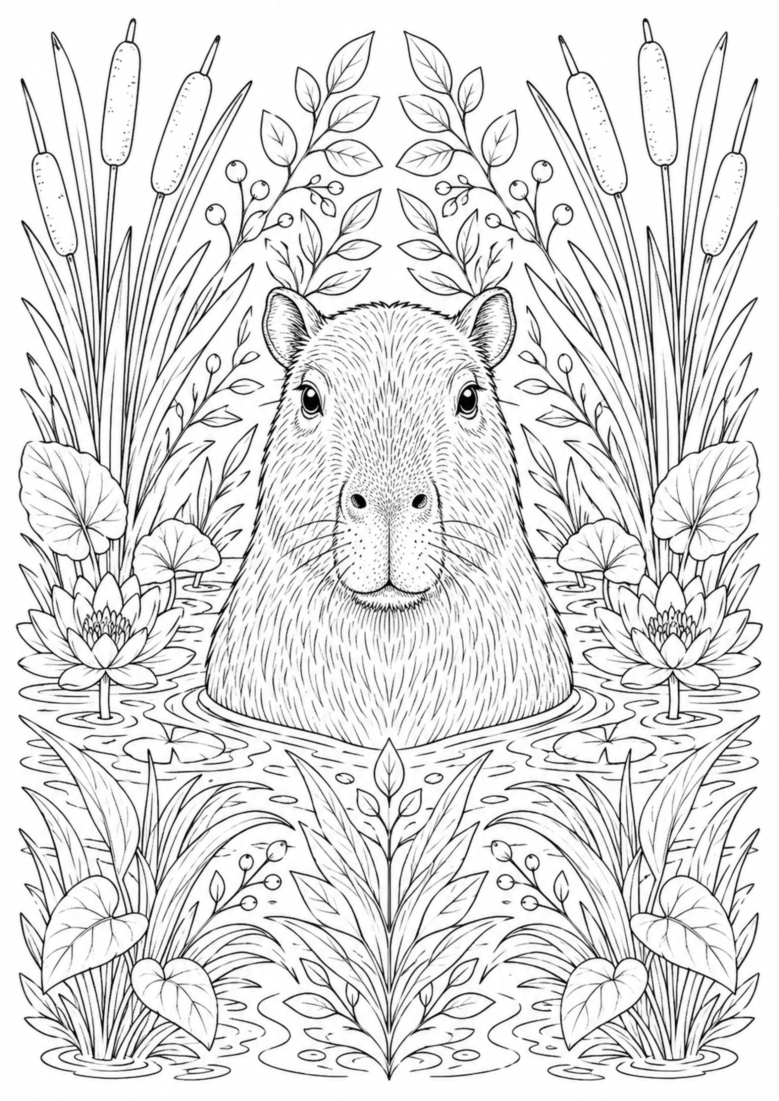 Coloriage Capybara à imprimer – dessin n°17