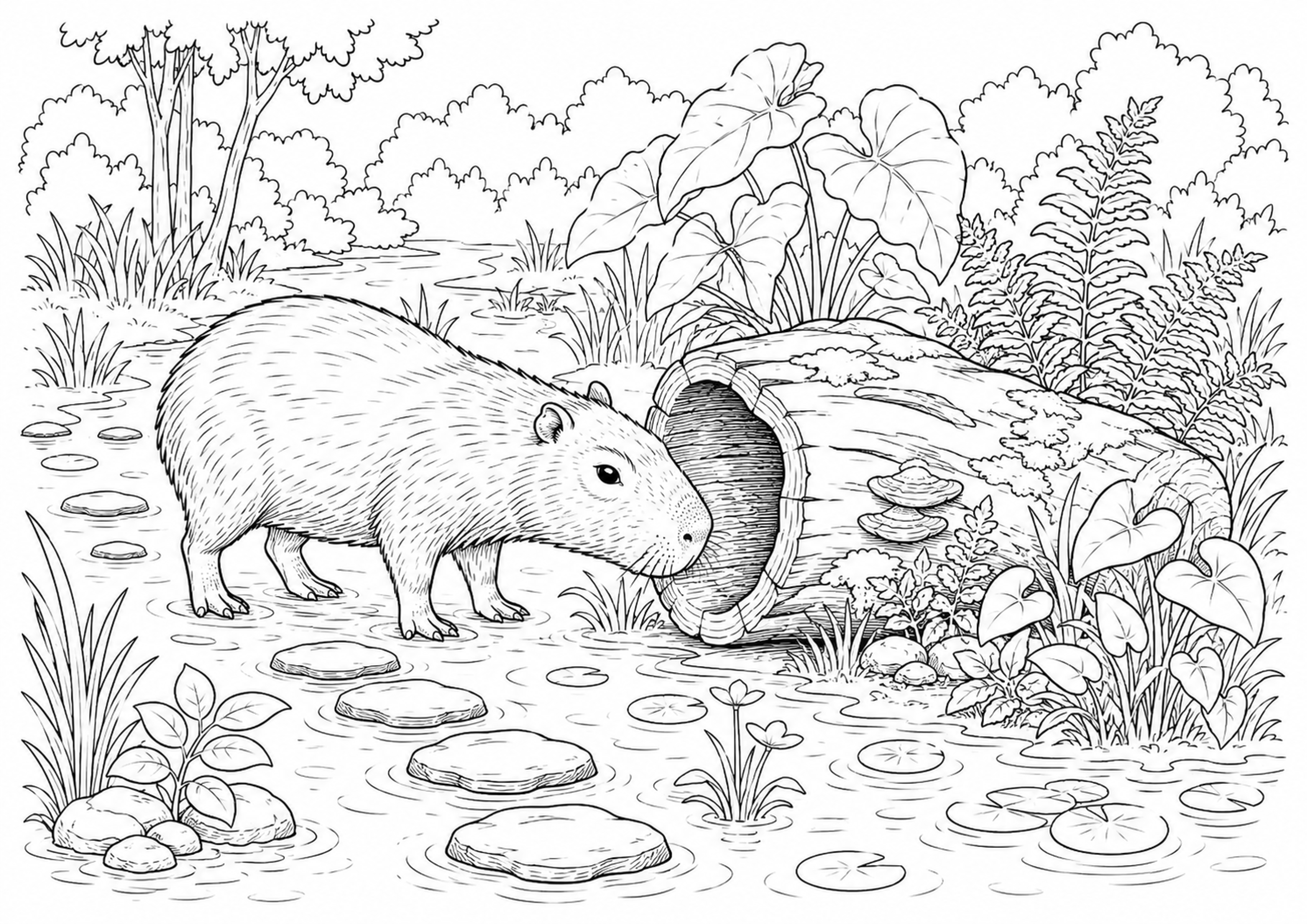 Coloriage Capybara à imprimer – dessin n°19