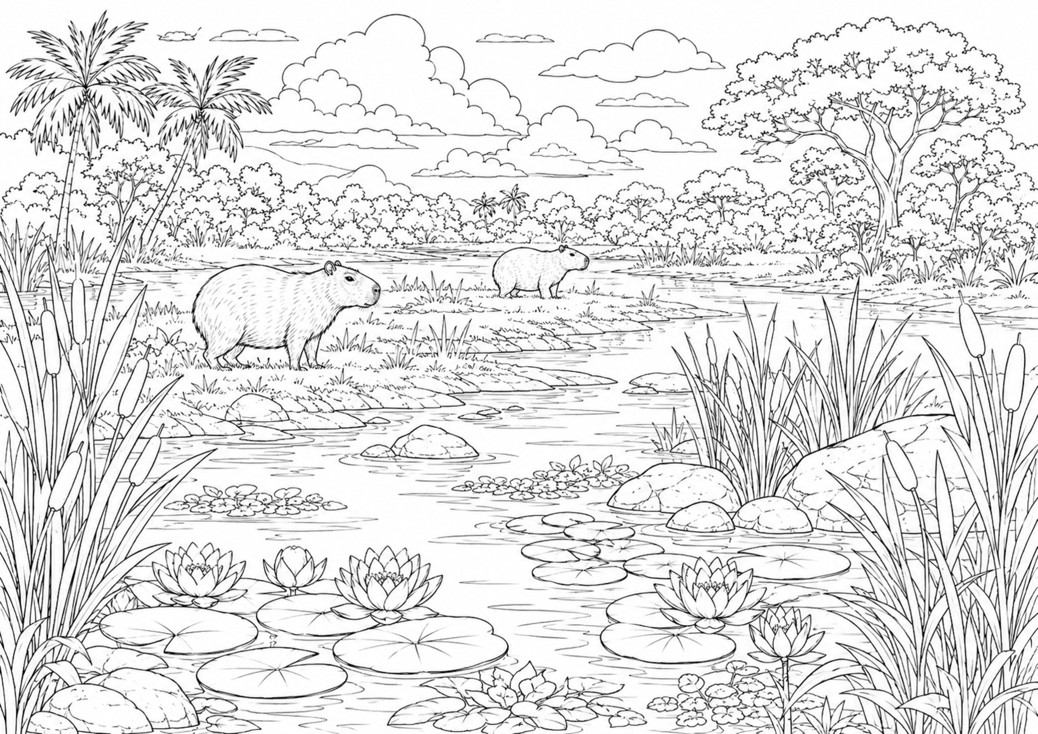 Coloriage Capybara à imprimer – dessin n°20