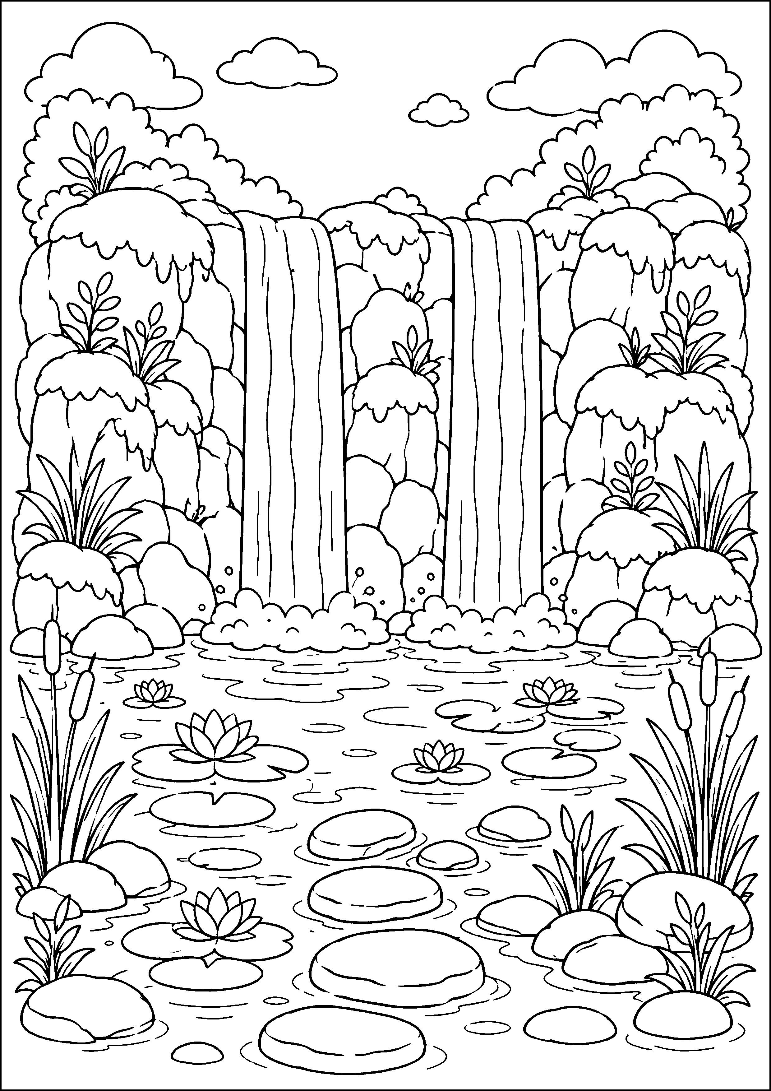 Coloriage cascade à imprimer – dessin n°3