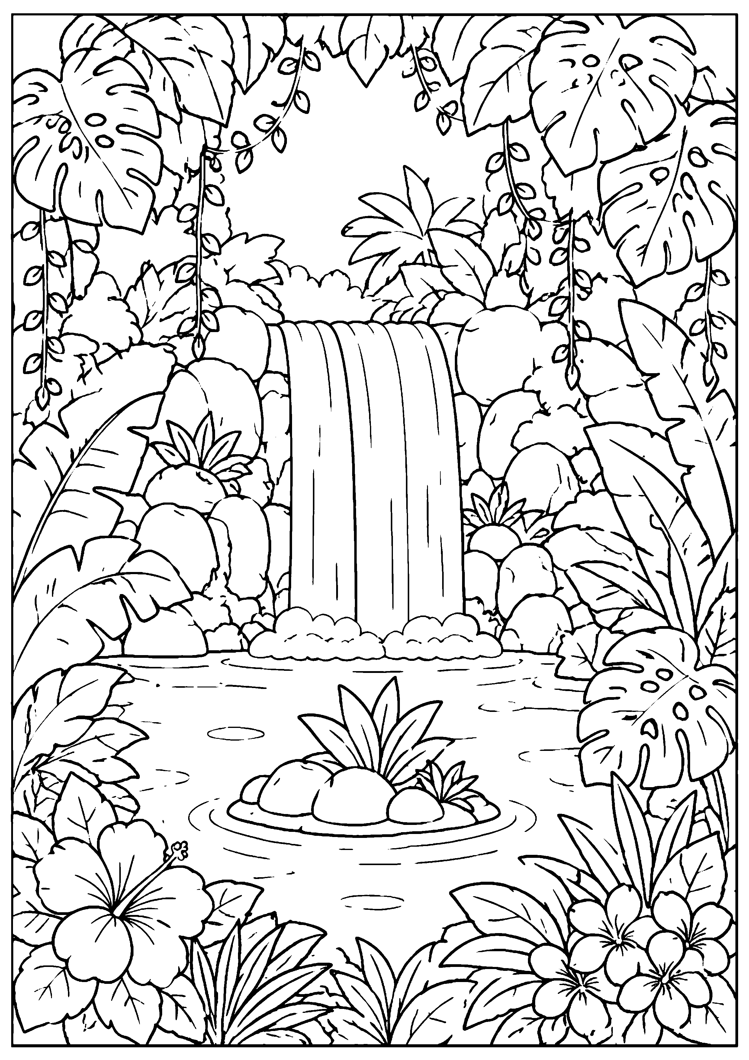 Coloriage cascade à imprimer – dessin n°4