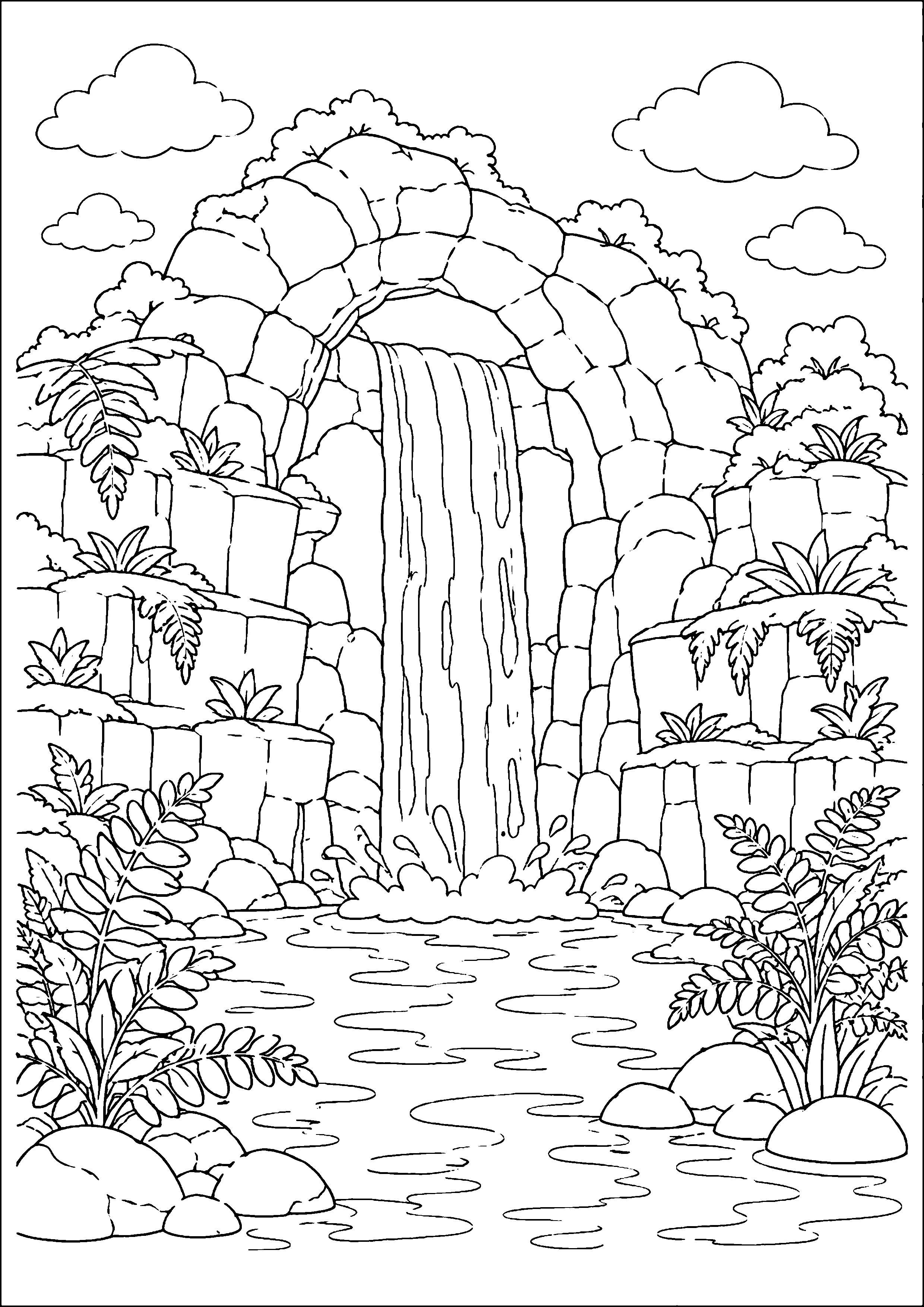 Coloriage cascade à imprimer – dessin n°5
