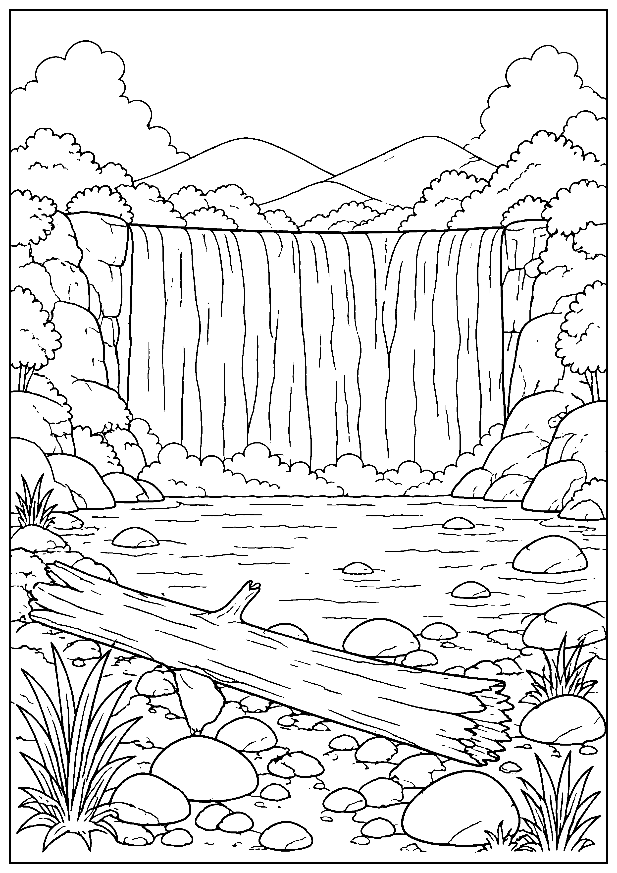 Coloriage cascade à imprimer – dessin n°7